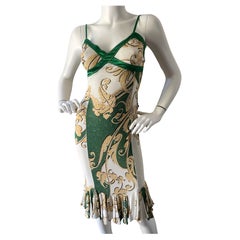 Roberto Cavalli for Just Cavalli Baroque Pattern Mini Dress with Flounce Hem