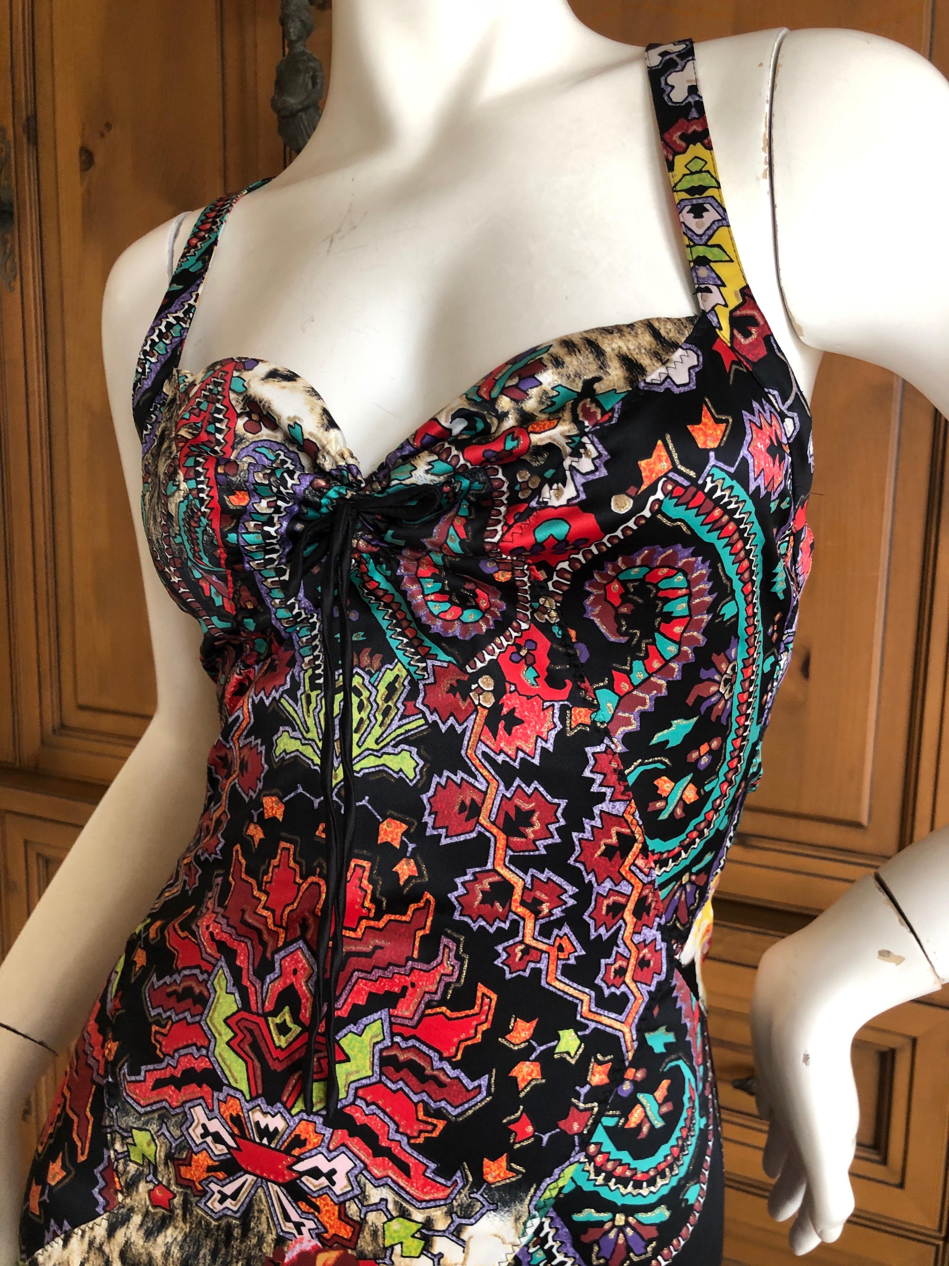 Roberto Cavalli for Just Cavalli Colorful Vintage Racerback Mermaid Dress In Excellent Condition In Cloverdale, CA