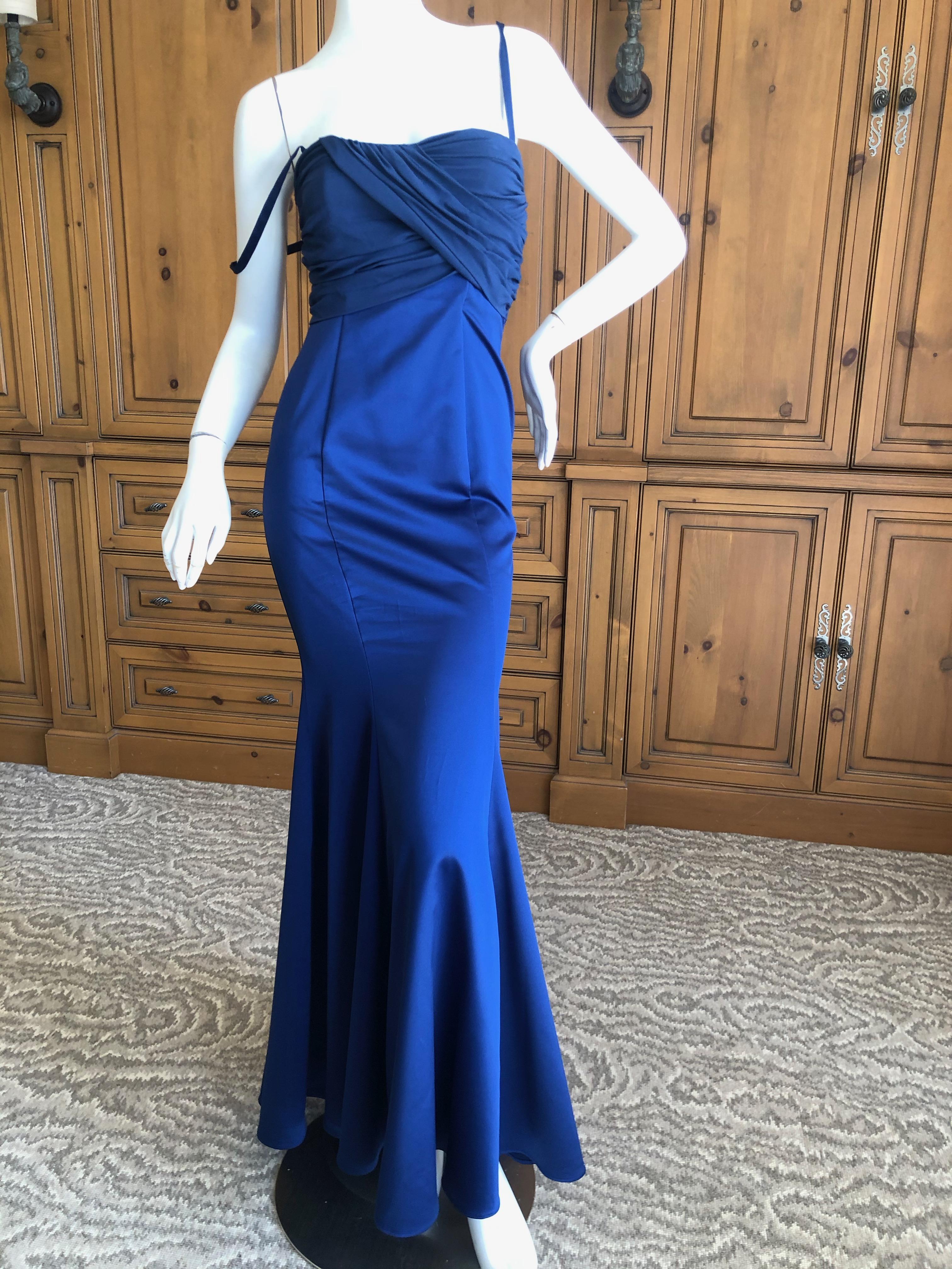  Roberto Cavalli for Just Cavalli Elegant Midnight Blue Evening Dress In Excellent Condition For Sale In Cloverdale, CA