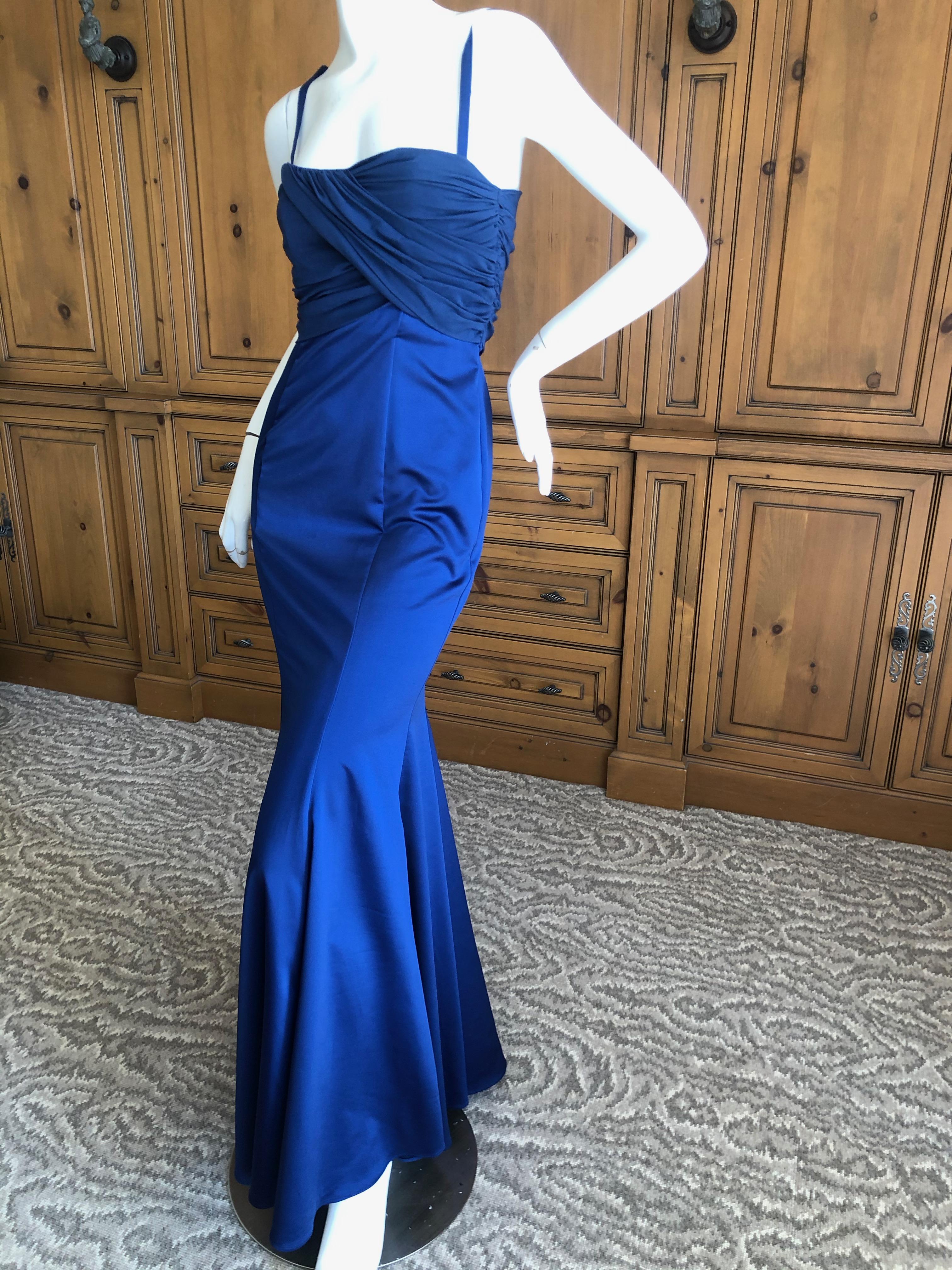 Women's  Roberto Cavalli for Just Cavalli Elegant Midnight Blue Evening Dress For Sale