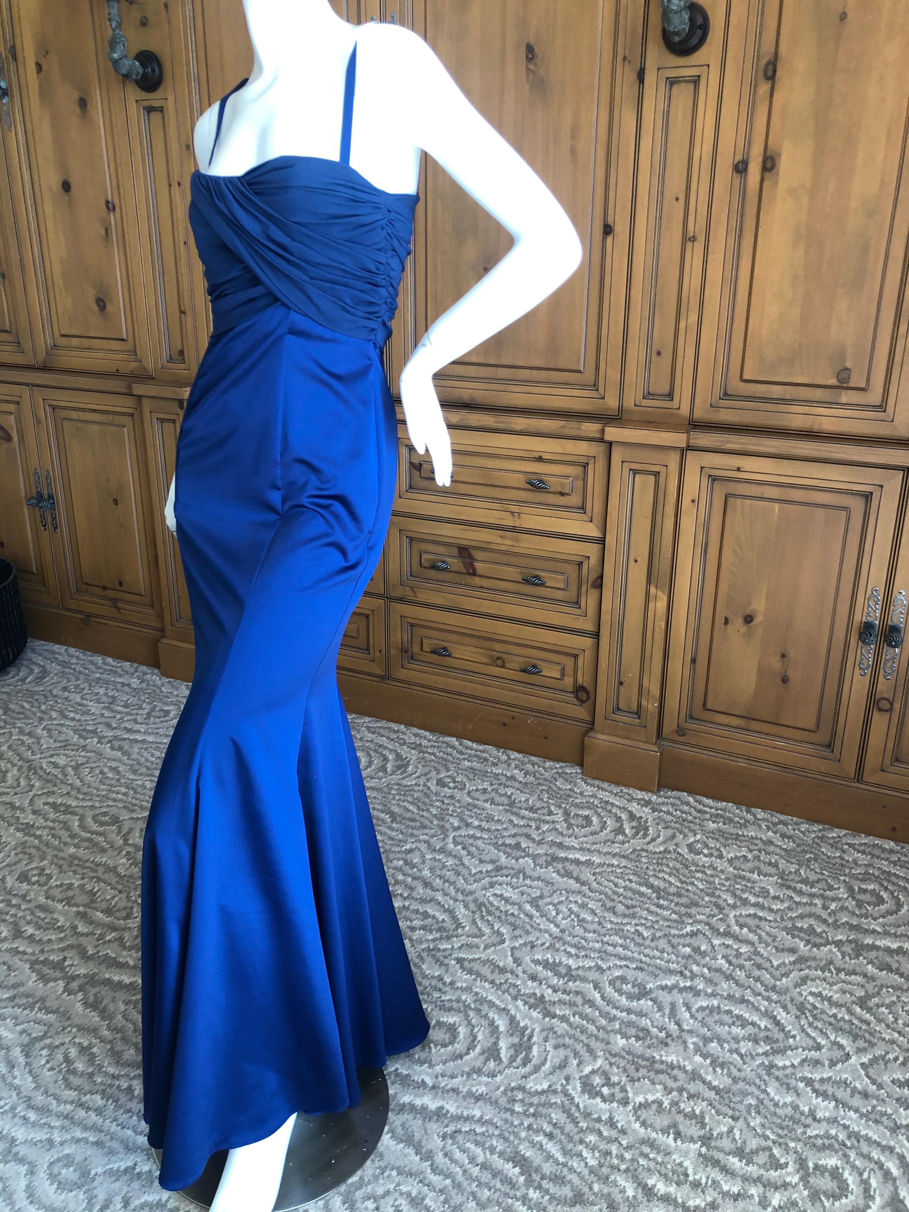  Roberto Cavalli for Just Cavalli Elegant Midnight Blue Evening Dress For Sale 1