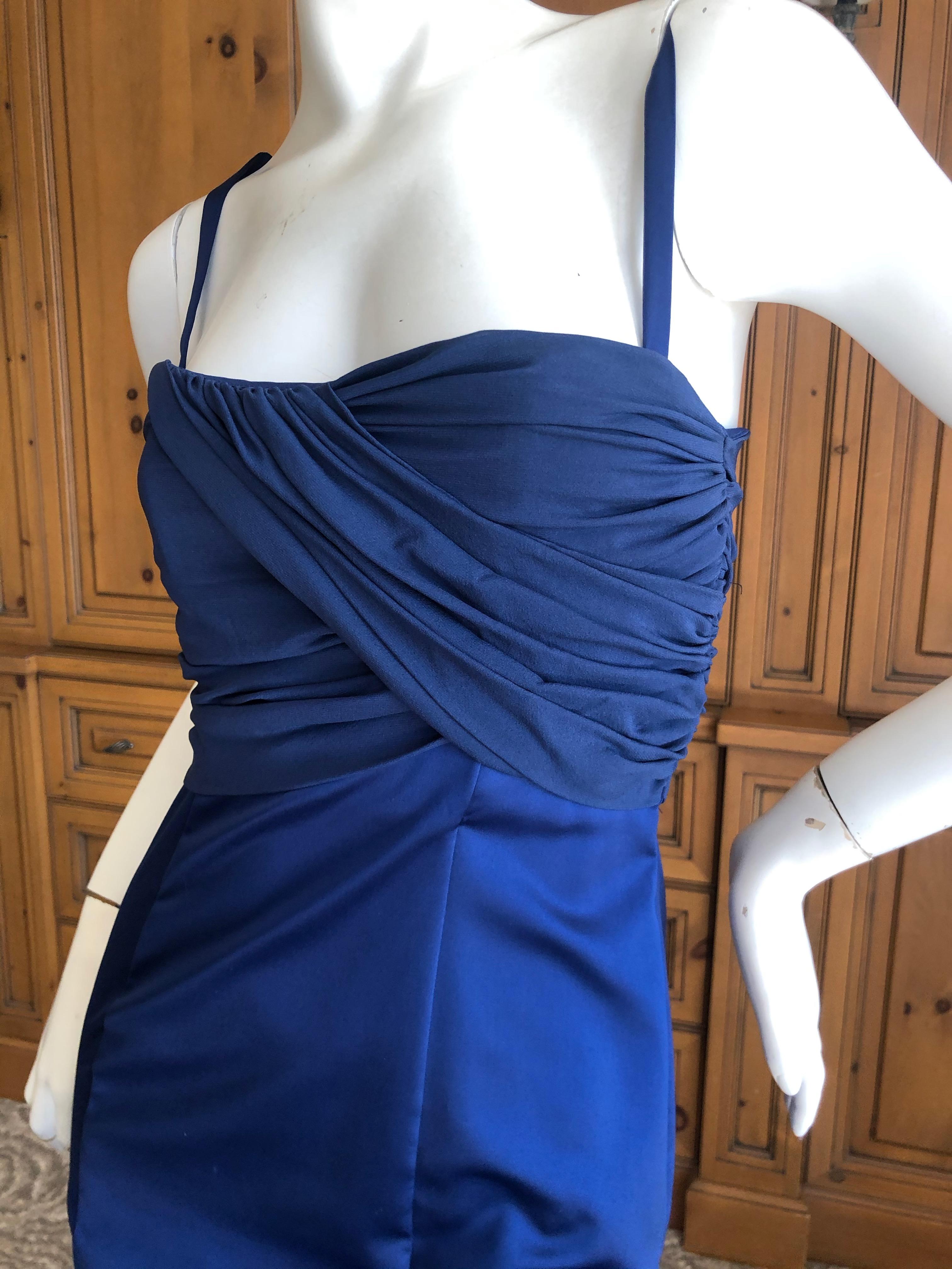  Roberto Cavalli for Just Cavalli Elegant Midnight Blue Evening Dress For Sale 2