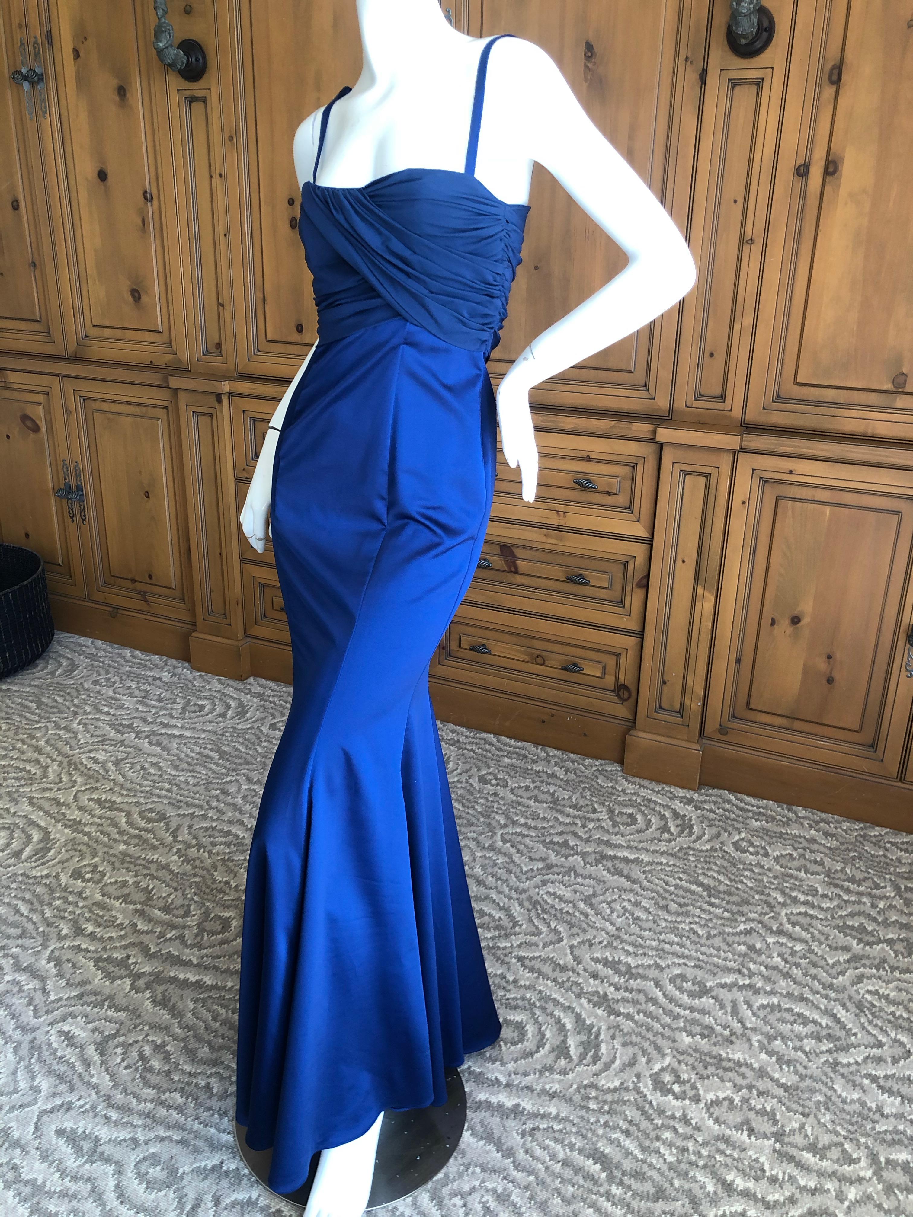  Roberto Cavalli for Just Cavalli Elegant Midnight Blue Evening Dress For Sale 3
