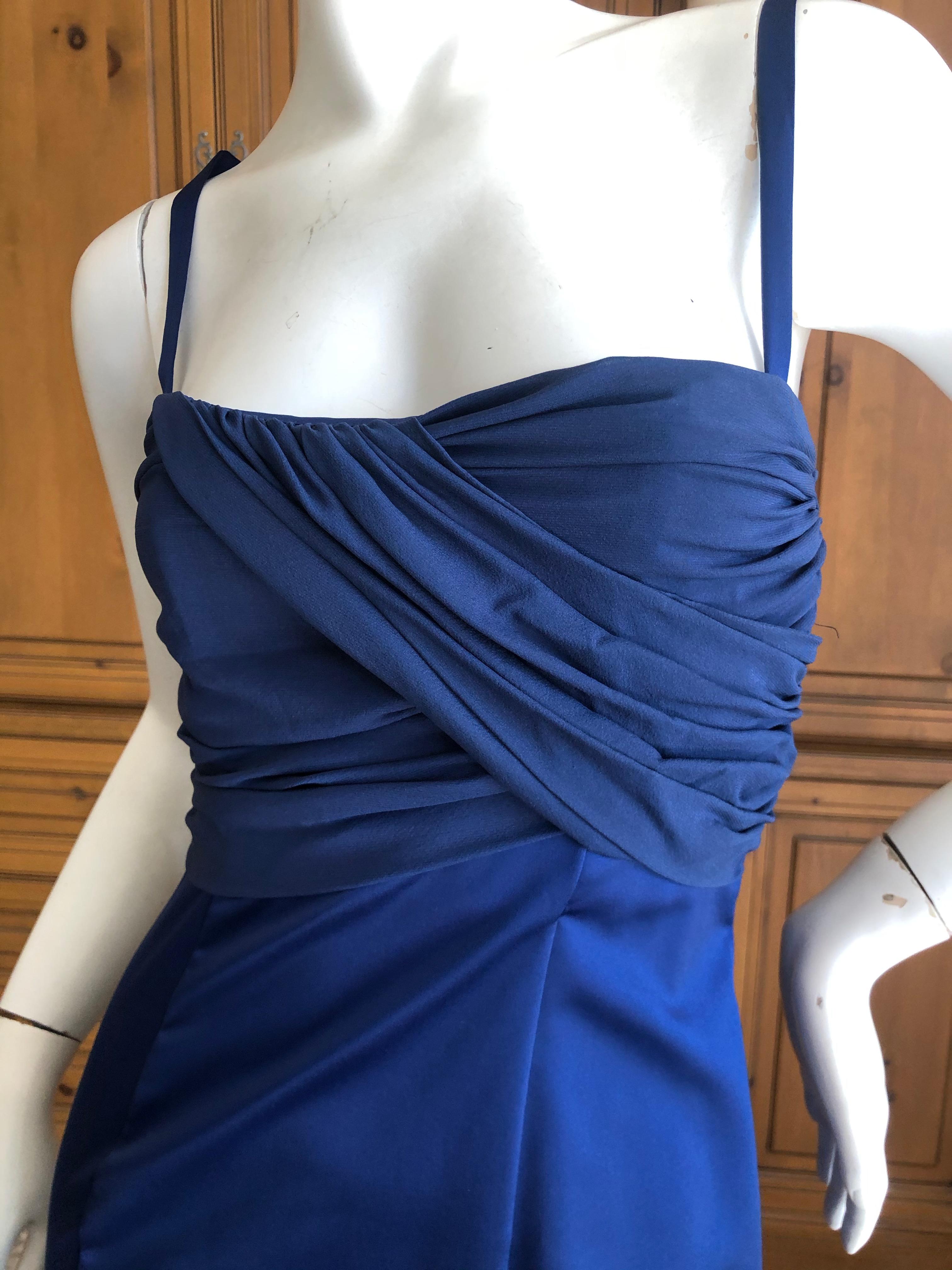  Roberto Cavalli for Just Cavalli Elegant Midnight Blue Evening Dress For Sale 4