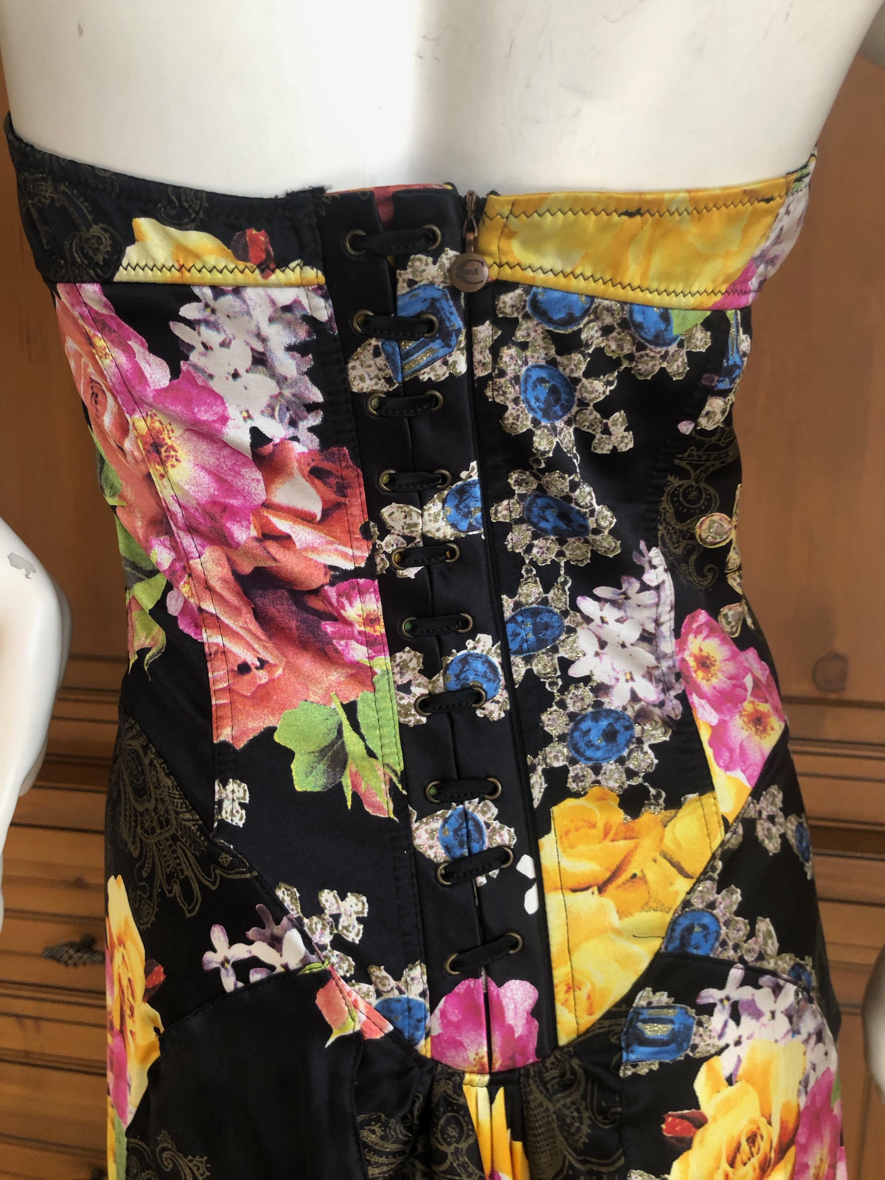 Roberto Cavalli for Just Cavalli Floral Dress with Corset Like Details 5