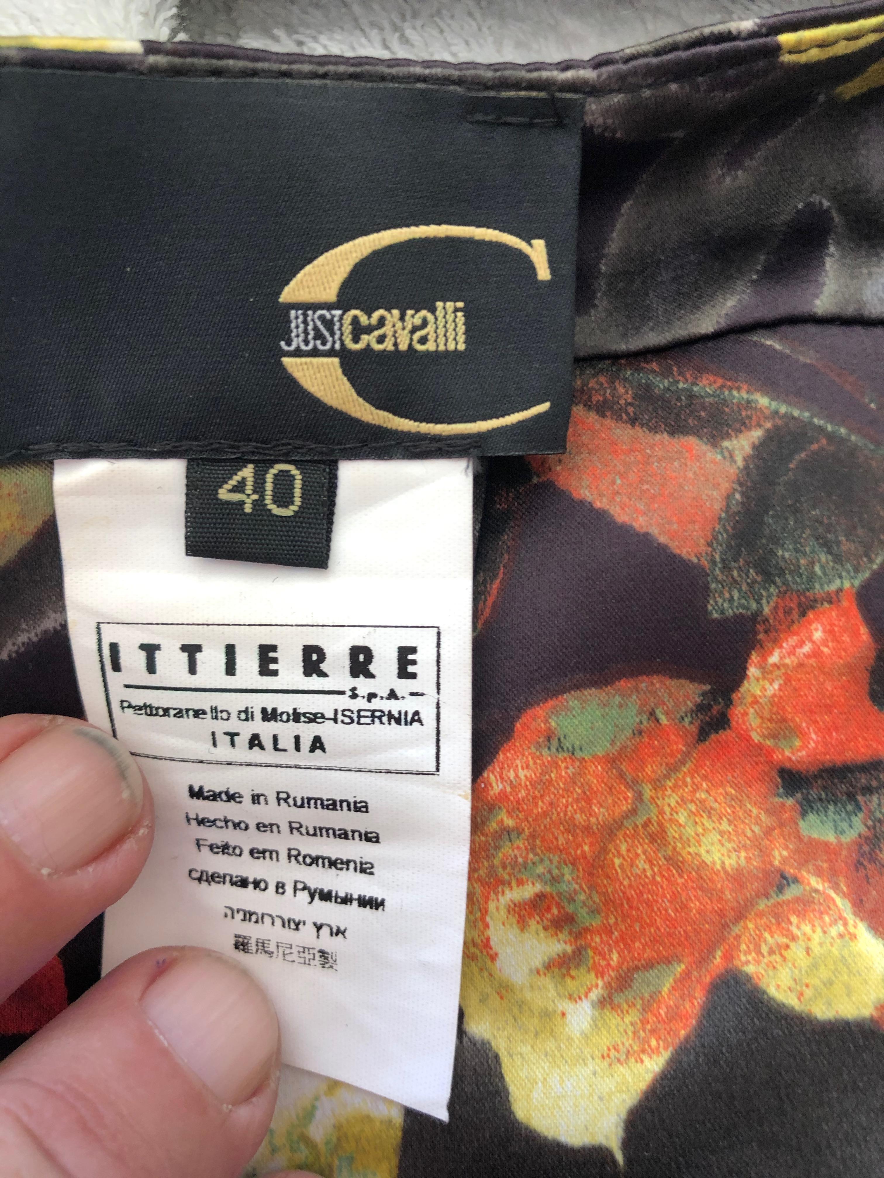 Roberto Cavalli for Just Cavalli Floral Dress with Corset Like Details For Sale 3