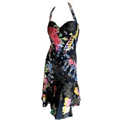 Roberto Cavalli for Just Cavalli Floral Dress with Corset Like Details