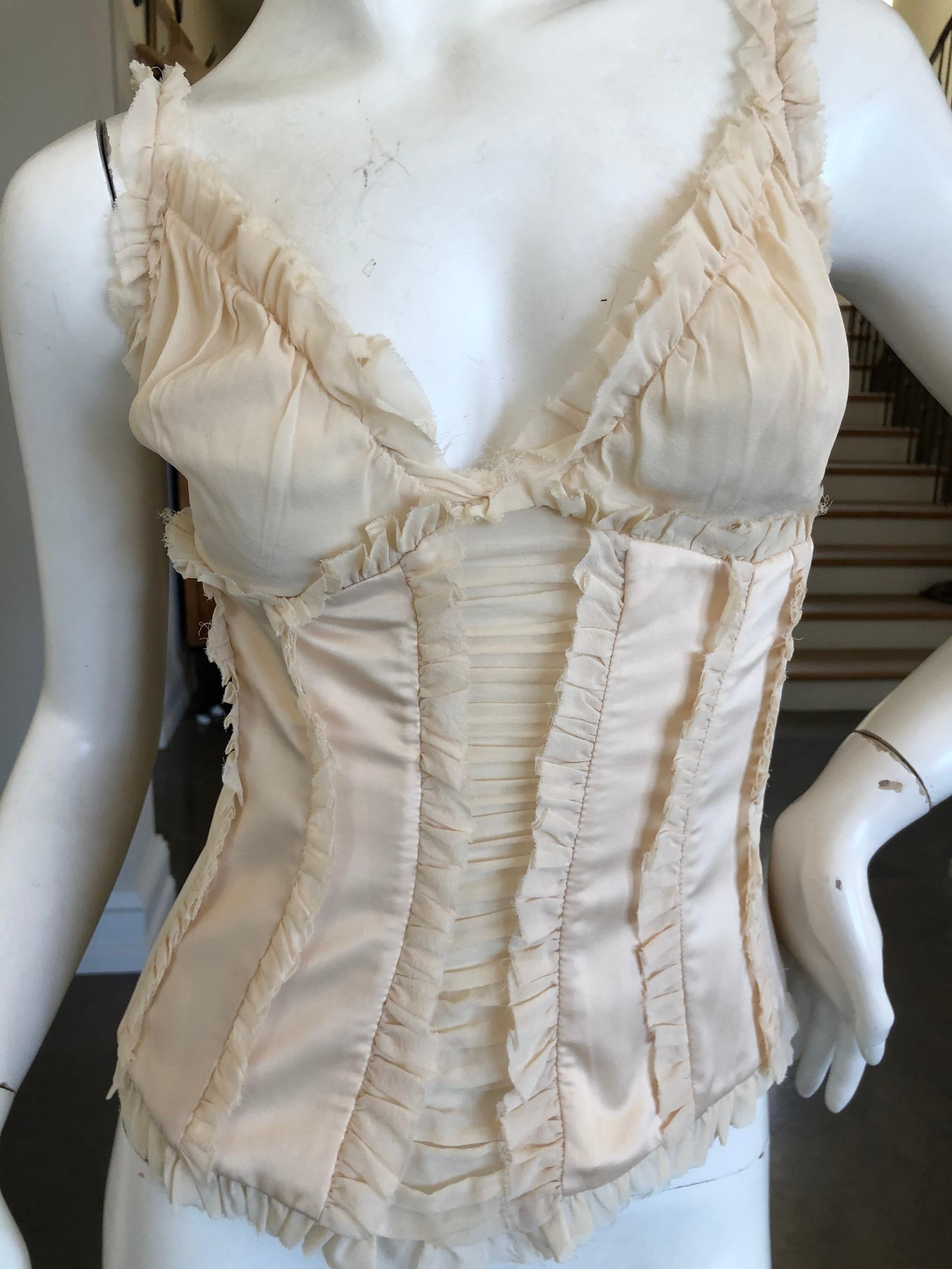 Roberto Cavalli for Just Cavalli Ivory Ruffled Corset 
Wonderful piece , front and back.
Size 44
Bust 34