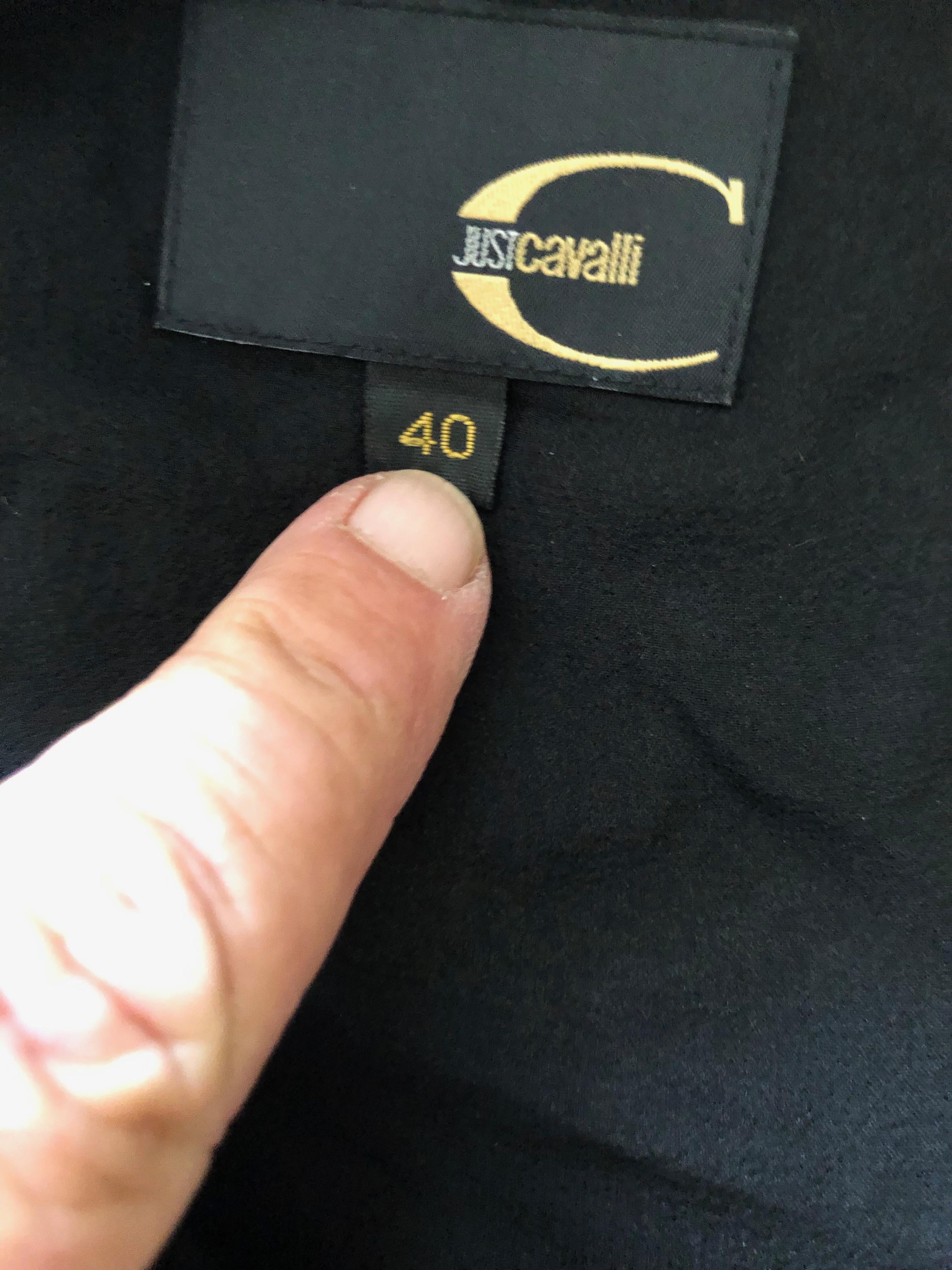 Roberto Cavalli for Just Cavalli Jet Embellished Vintage Black Silk Mini Dress For Sale 4