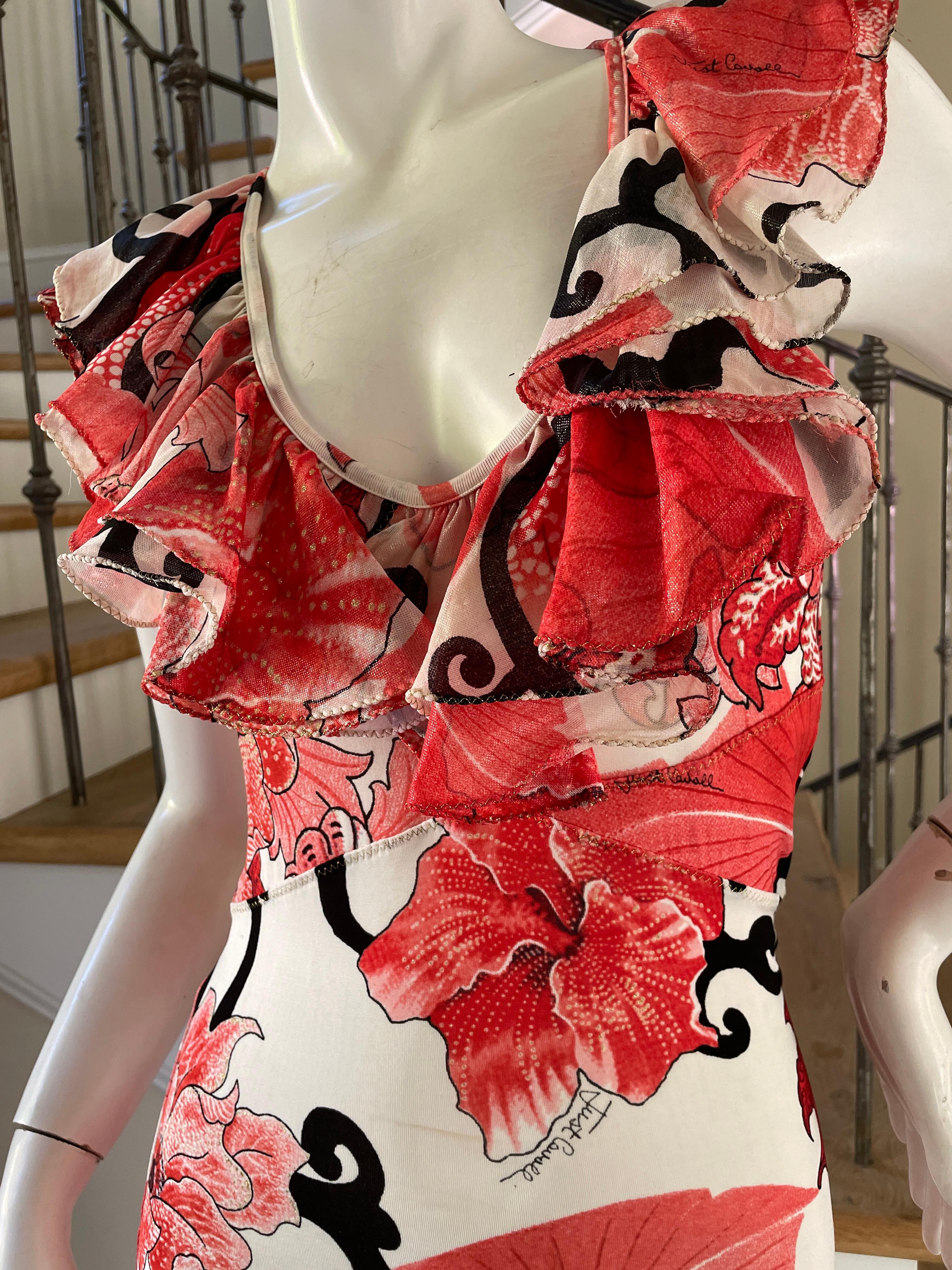 Roberto Cavalli for Just Cavalli Low Cut Baroque Pattern Mini Dress For Sale 1