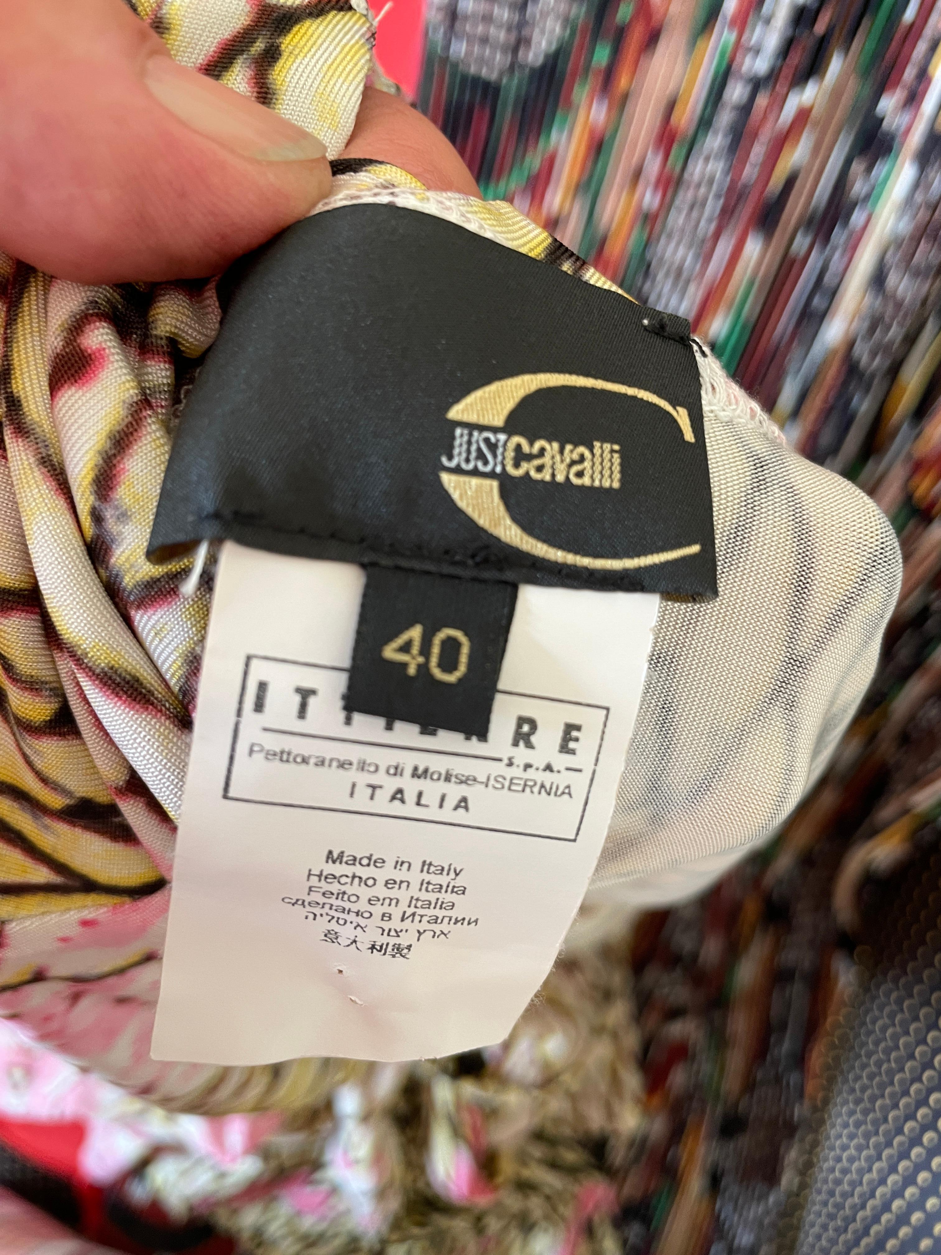 Roberto Cavalli for Just Cavalli Reptile Print Mini Dress with Skater Skirt For Sale 4