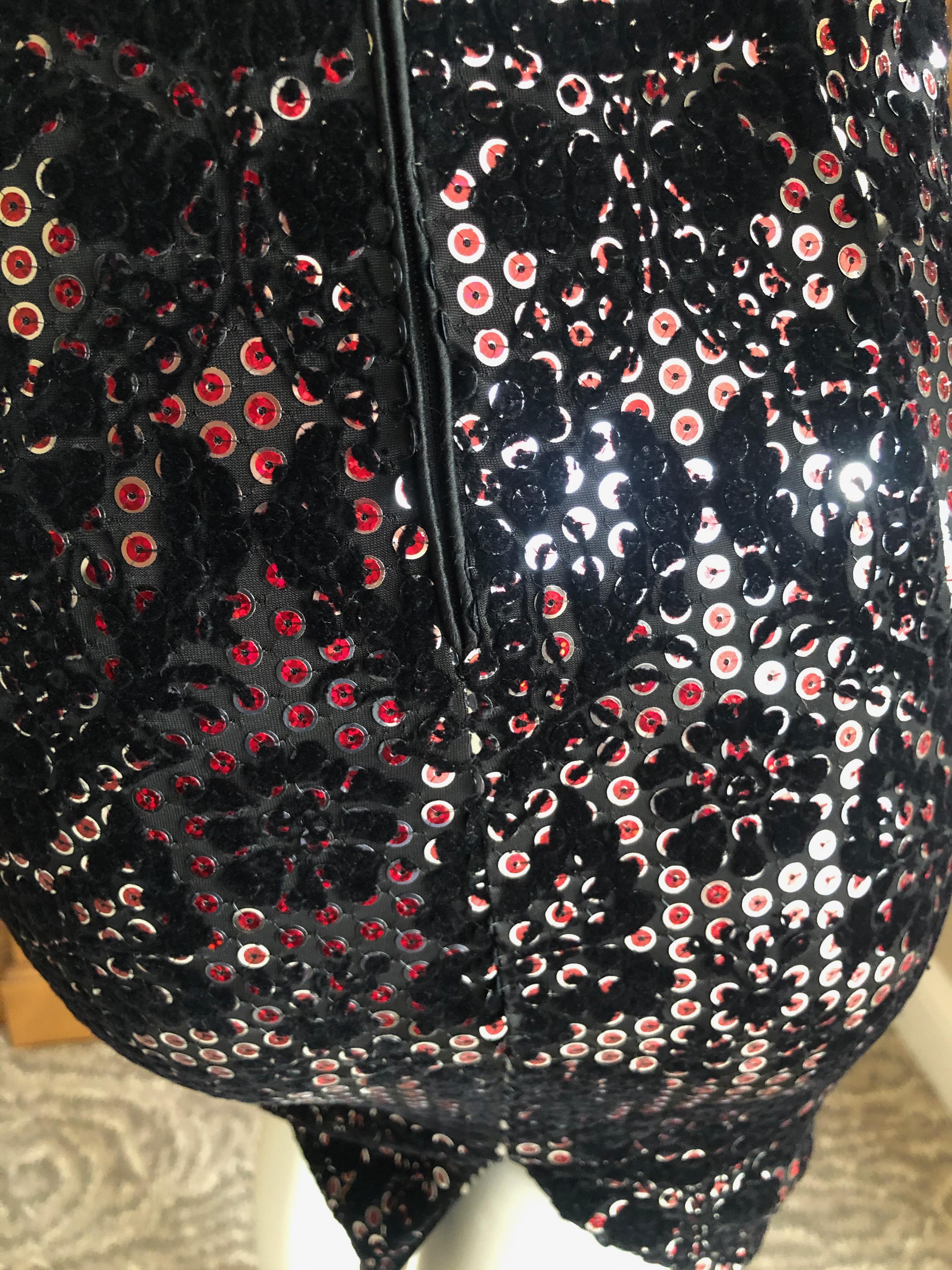 Black Roberto Cavalli for Just Cavalli Sequin Devore Velvet Bodycon Mini Dress