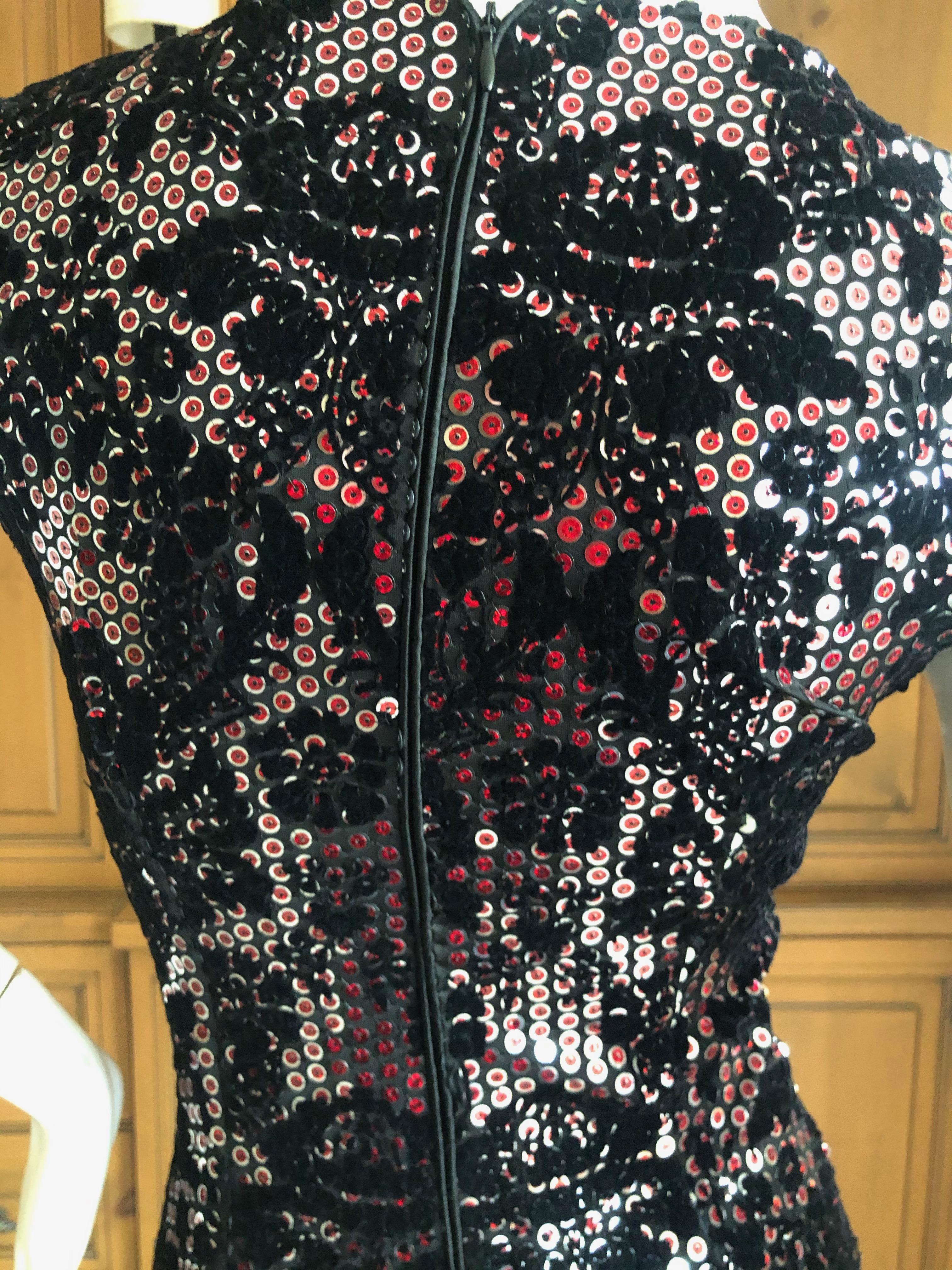 Roberto Cavalli for Just Cavalli Sequin Devore Velvet Bodycon Mini Dress In Excellent Condition In Cloverdale, CA