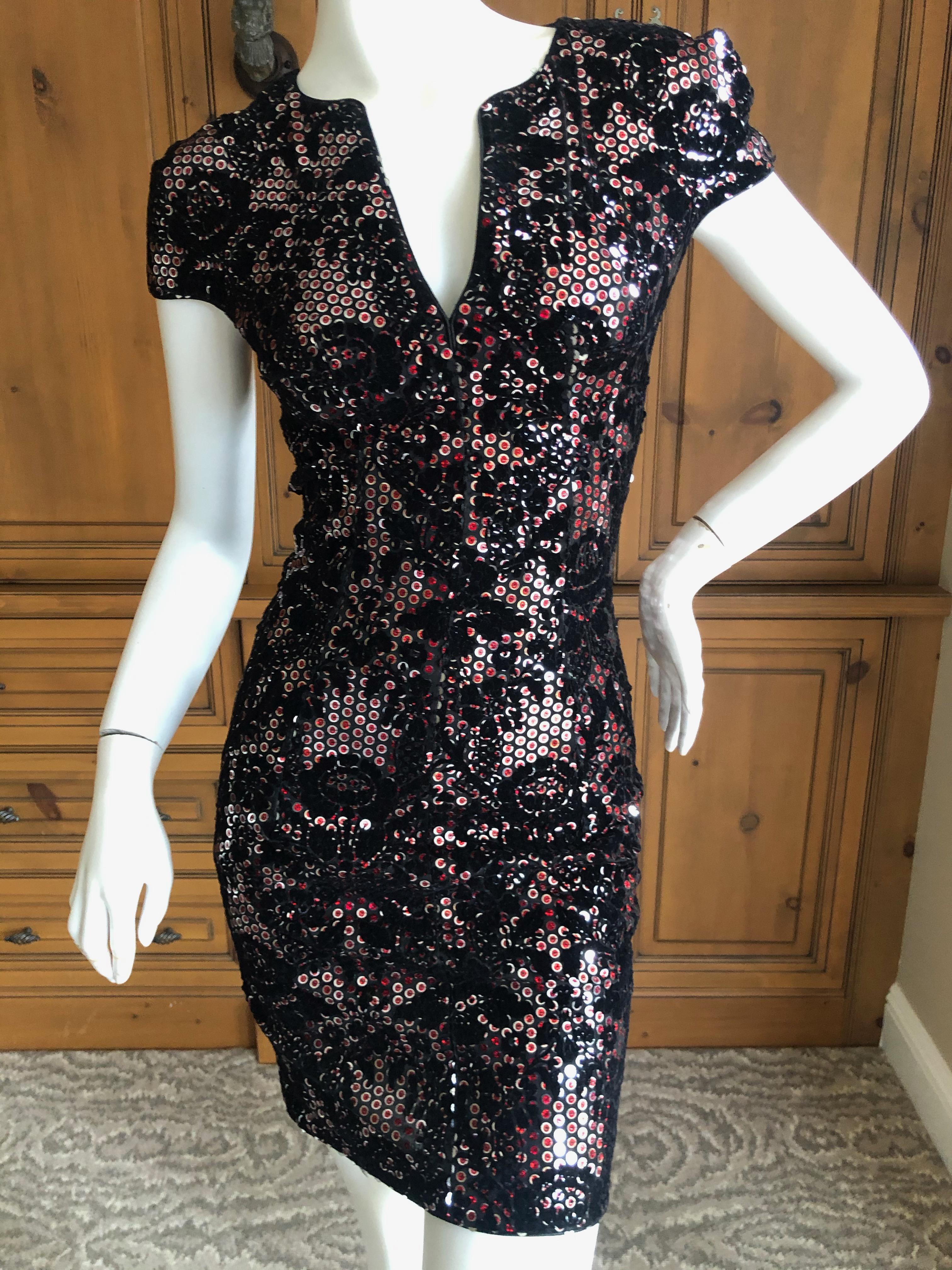 Roberto Cavalli for Just Cavalli Sequin Devore Velvet Bodycon Mini Dress 3