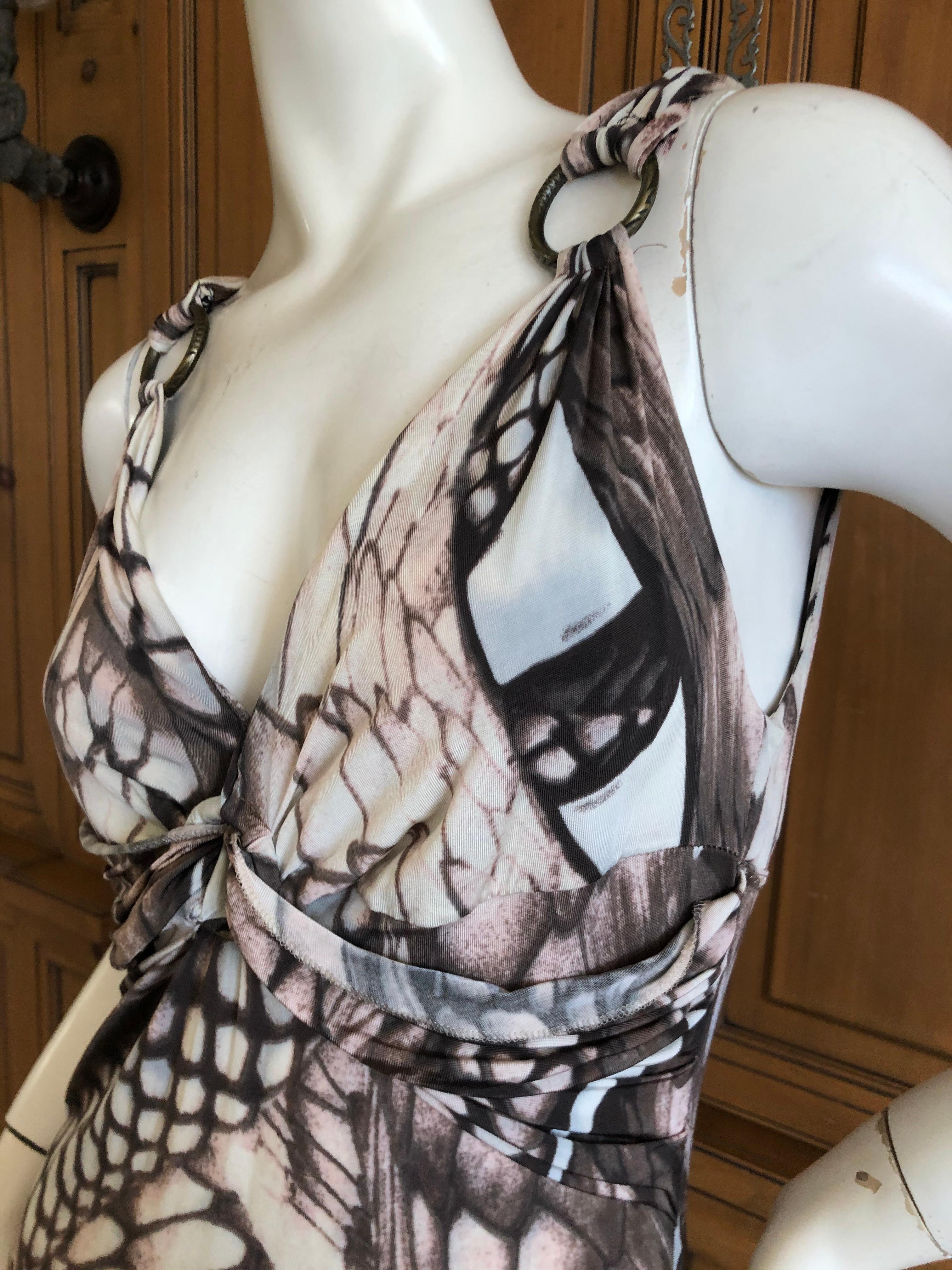 Roberto Cavalli for Just Cavalli Sexy Snake Print Dress with Brass Rings  For Sale 1