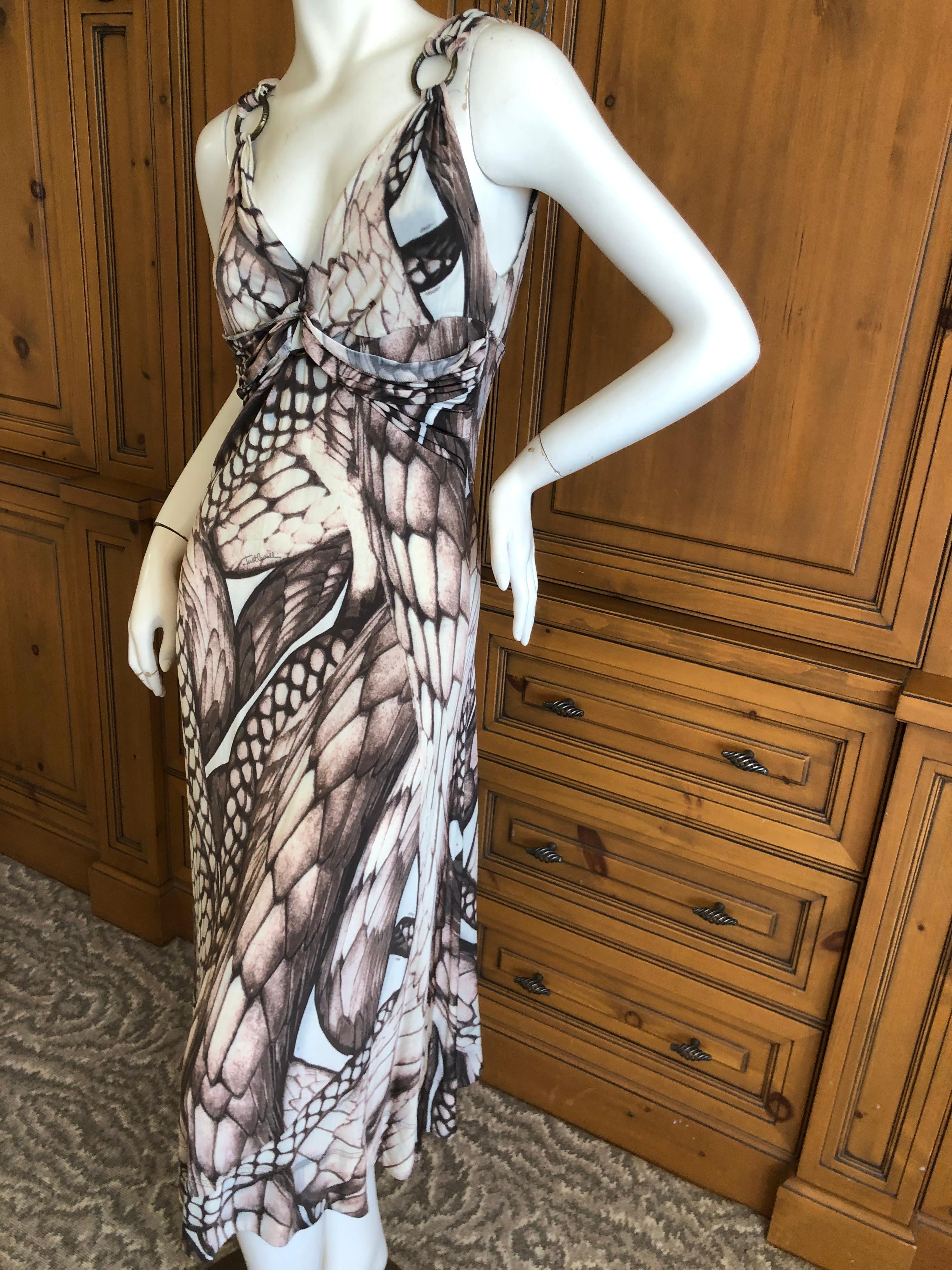 Roberto Cavalli for Just Cavalli Sexy Snake Print Dress with Brass Rings  For Sale 2