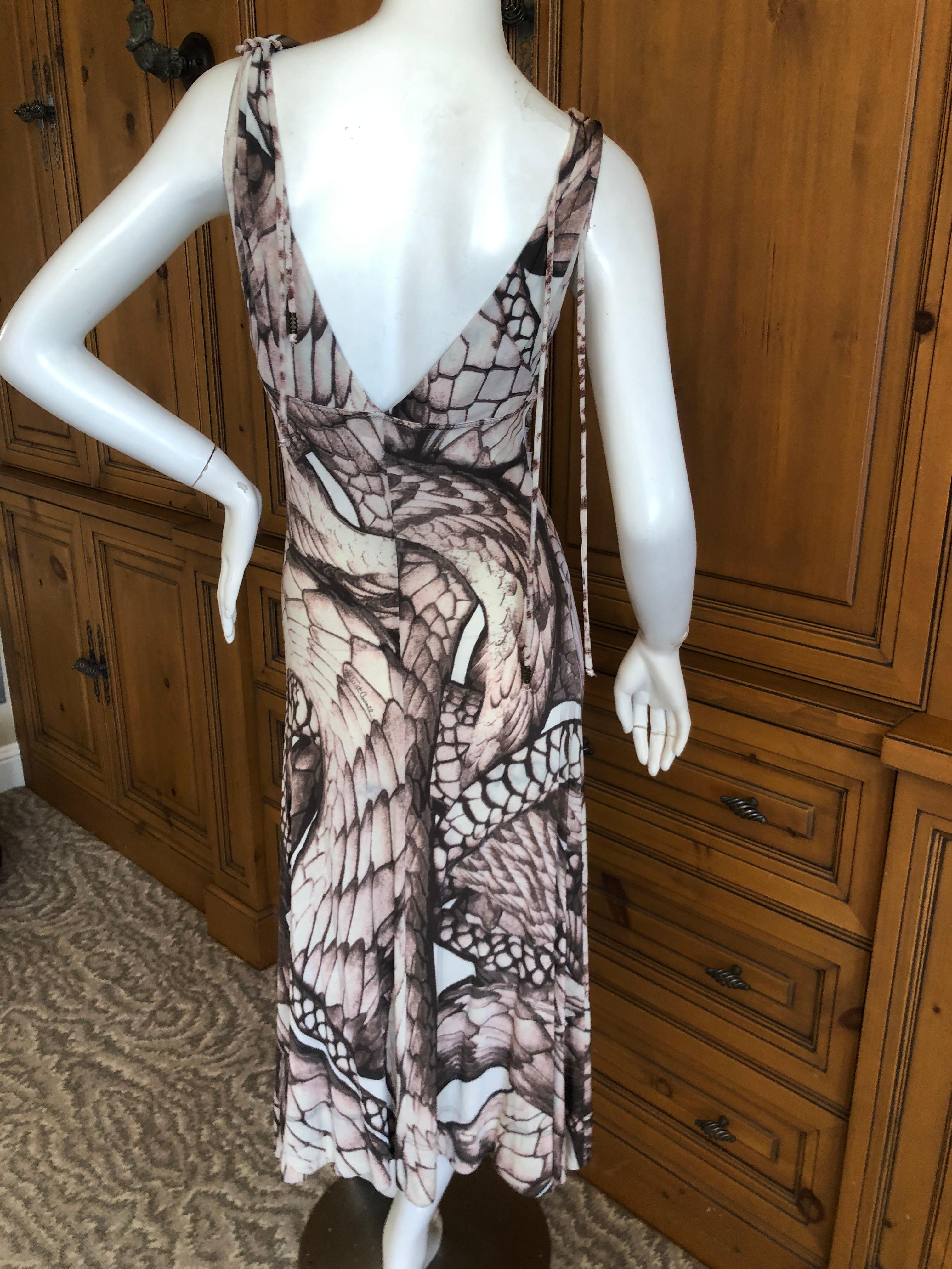 Roberto Cavalli for Just Cavalli Sexy Snake Print Dress with Brass Rings  For Sale 3