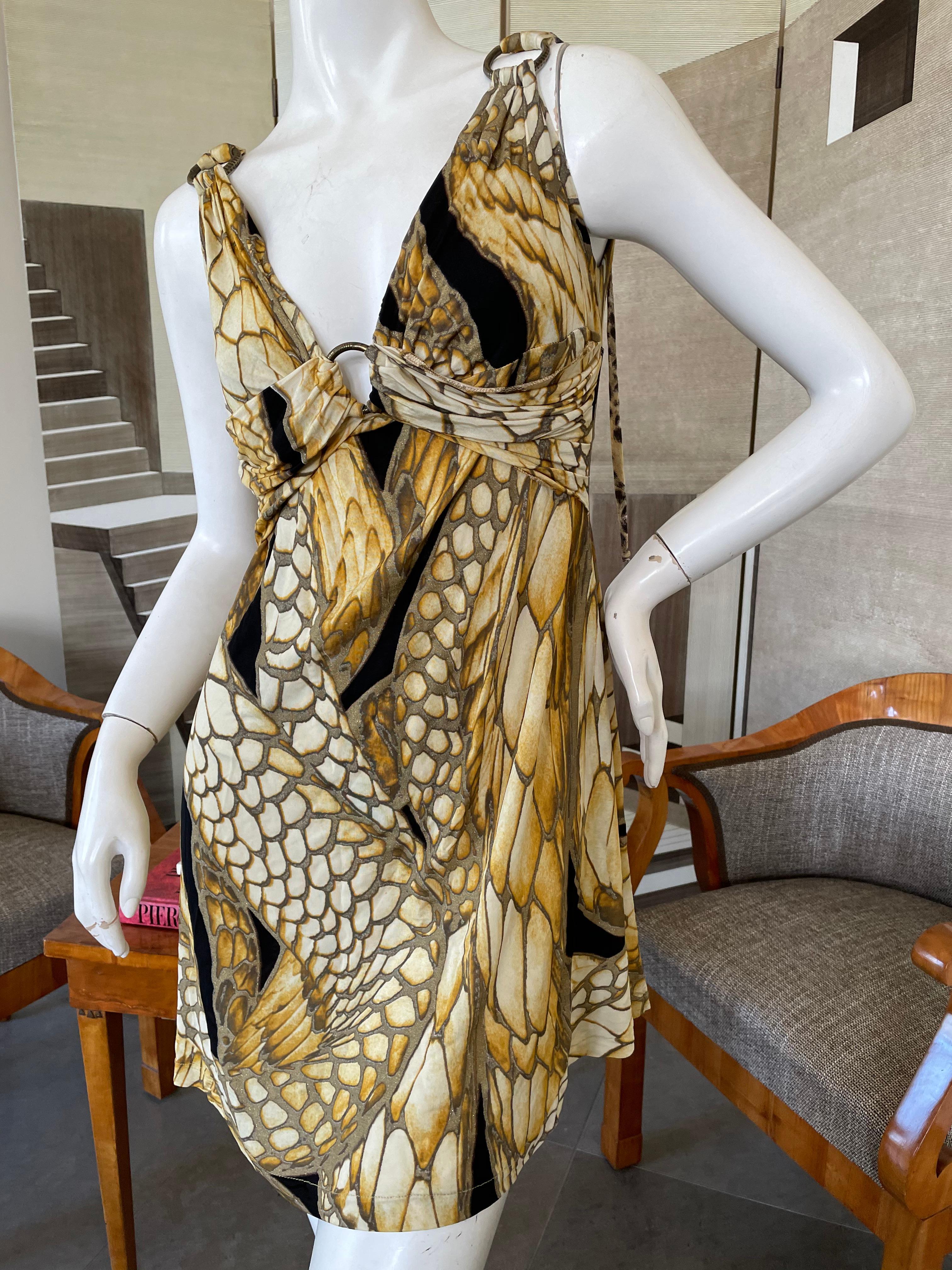 roberto cavalli snake print dress