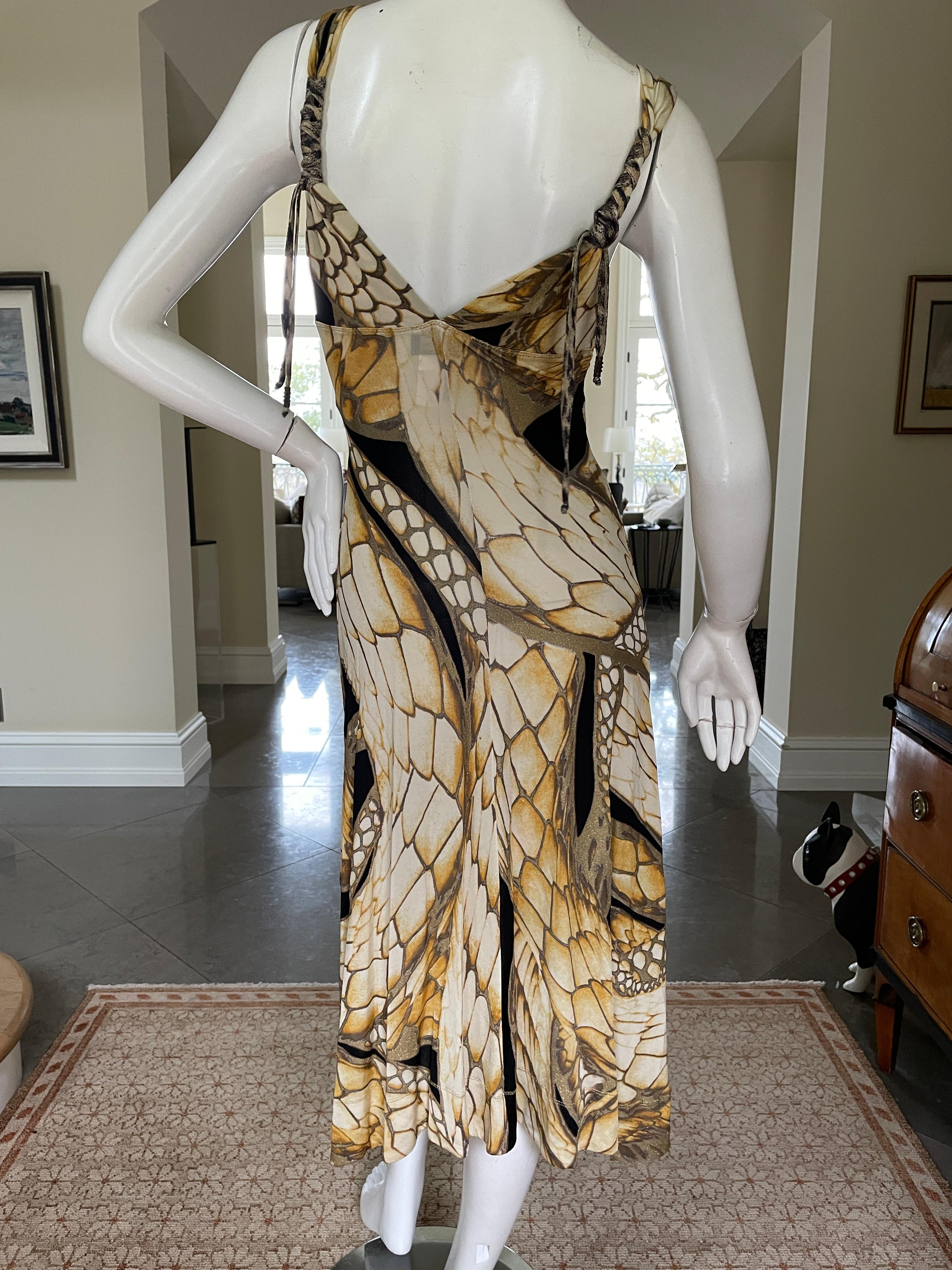 Women's or Men's Roberto Cavalli for Just Cavalli Snake Print Dress with Brass Rings  For Sale