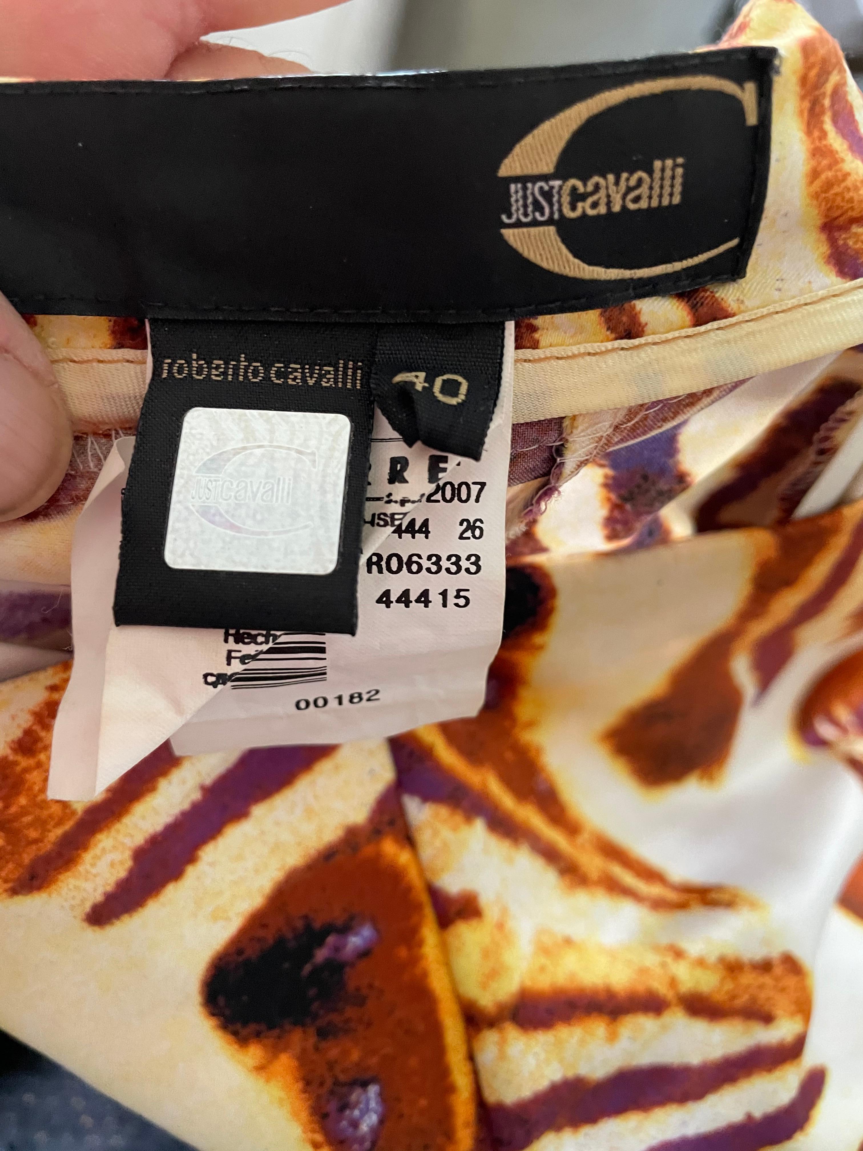 Women's Roberto Cavalli for Just Cavalli Vintage Animal Print Fishtail Mermaid Skirt