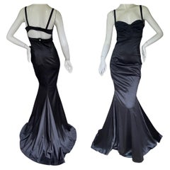 Roberto Cavalli for Just Cavalli Vintage Black Mermaid Dress w Fishtail Back NEW