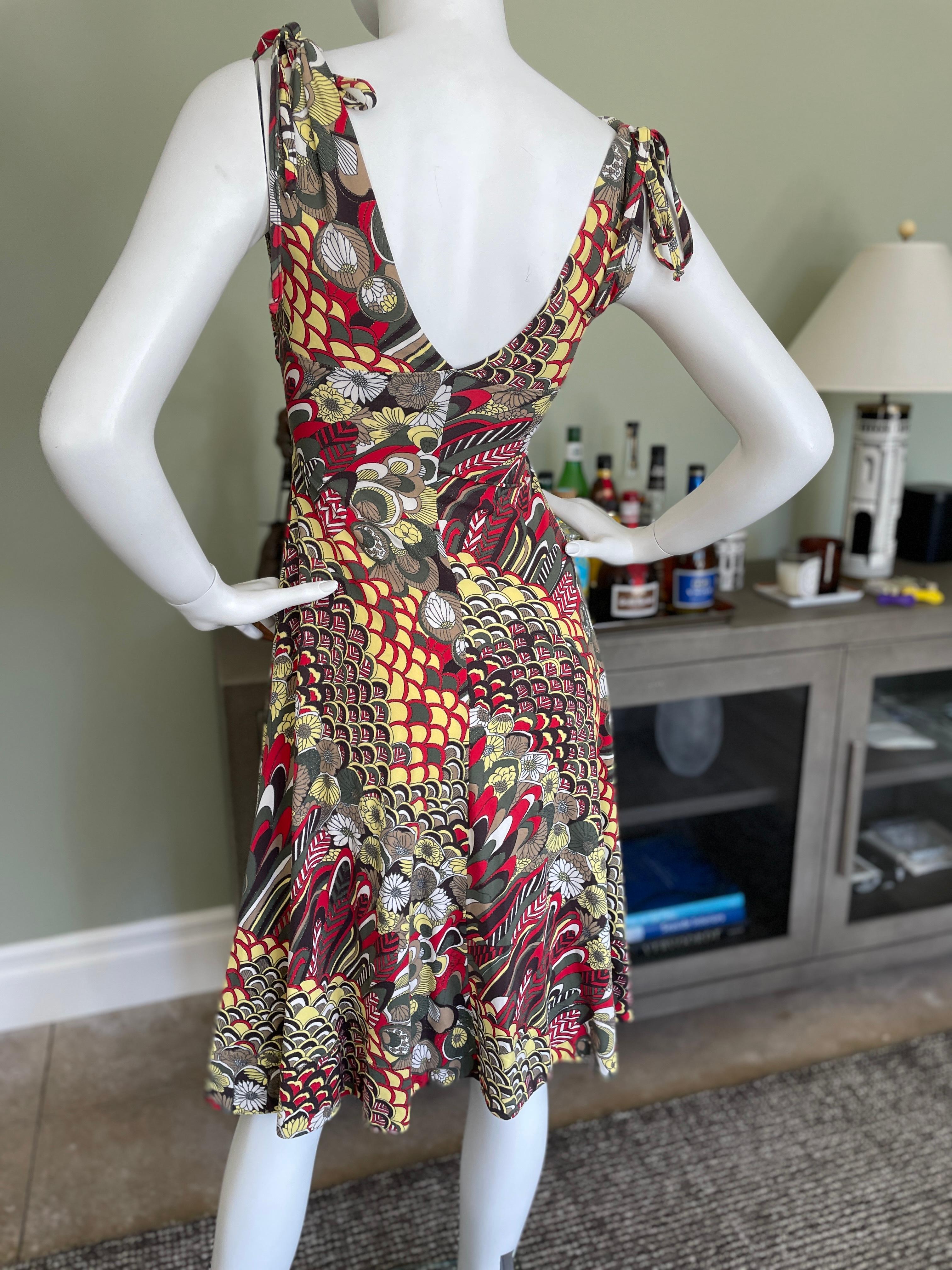 Roberto Cavalli for Just Cavalli Vintage Cocktail Dress with Three Brass Rings  For Sale 1