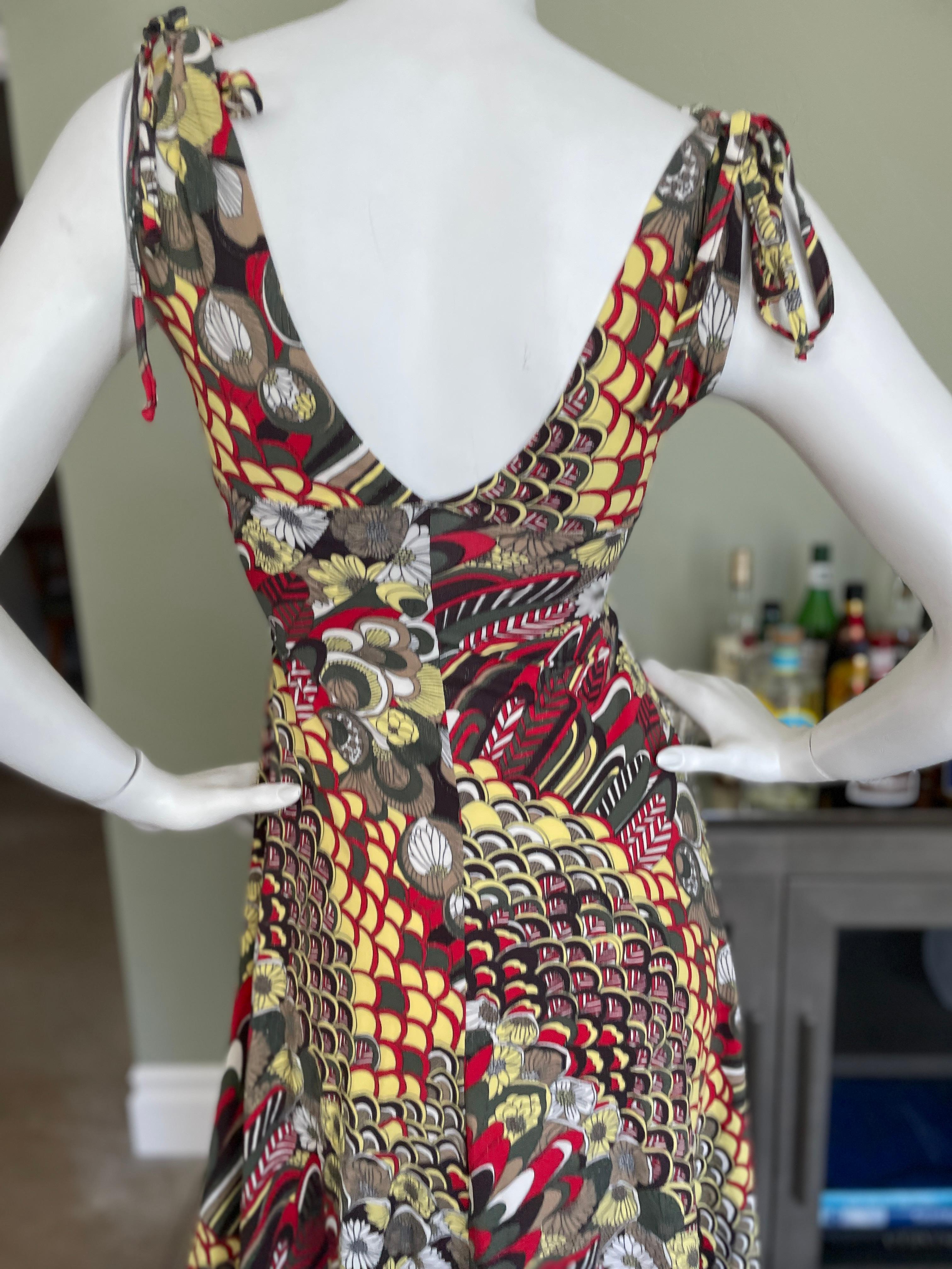 Roberto Cavalli for Just Cavalli Vintage Cocktail Dress with Three Brass Rings  For Sale 2