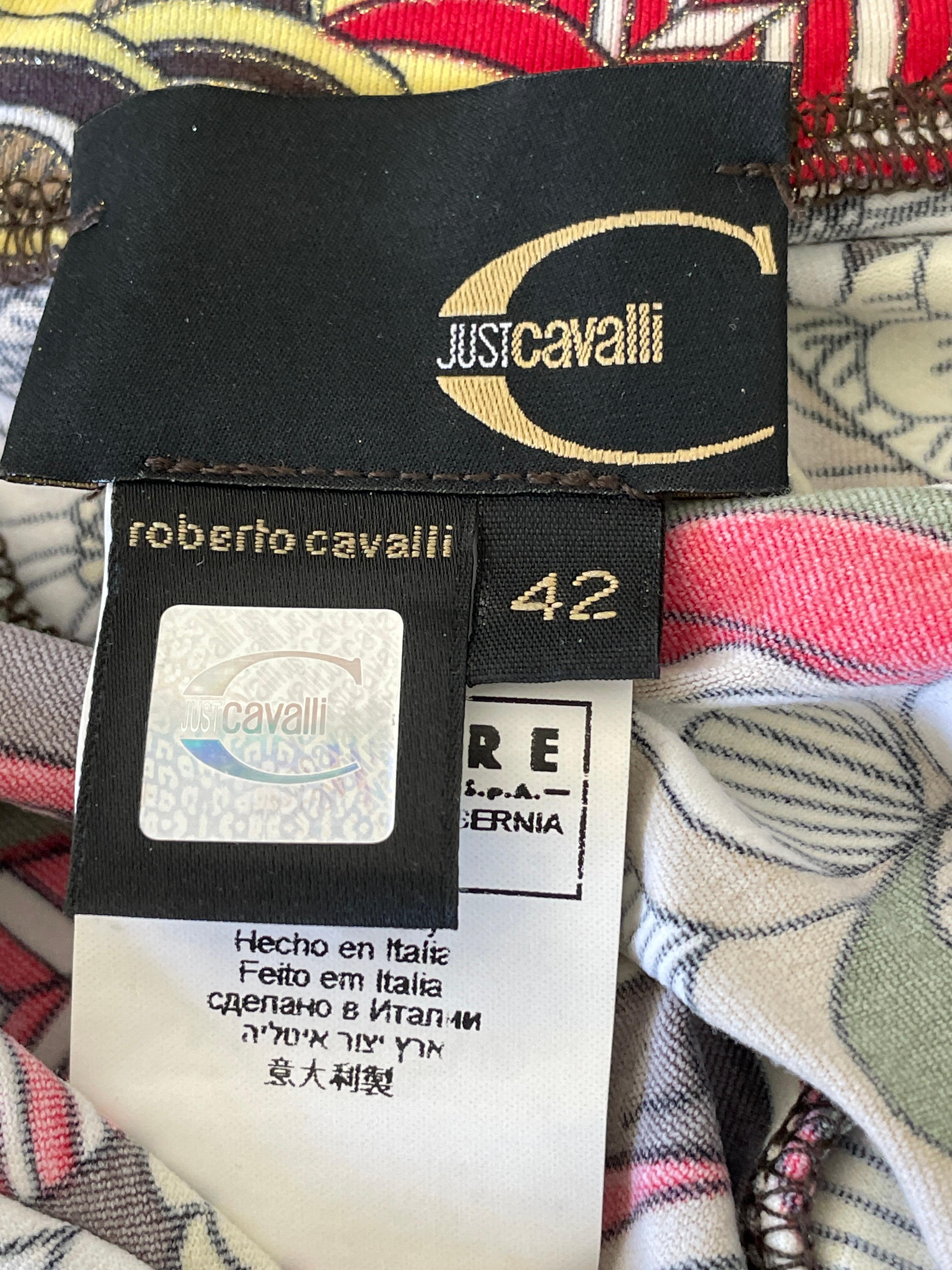 Roberto Cavalli for Just Cavalli Vintage Cocktail Dress with Three Brass Rings  For Sale 3