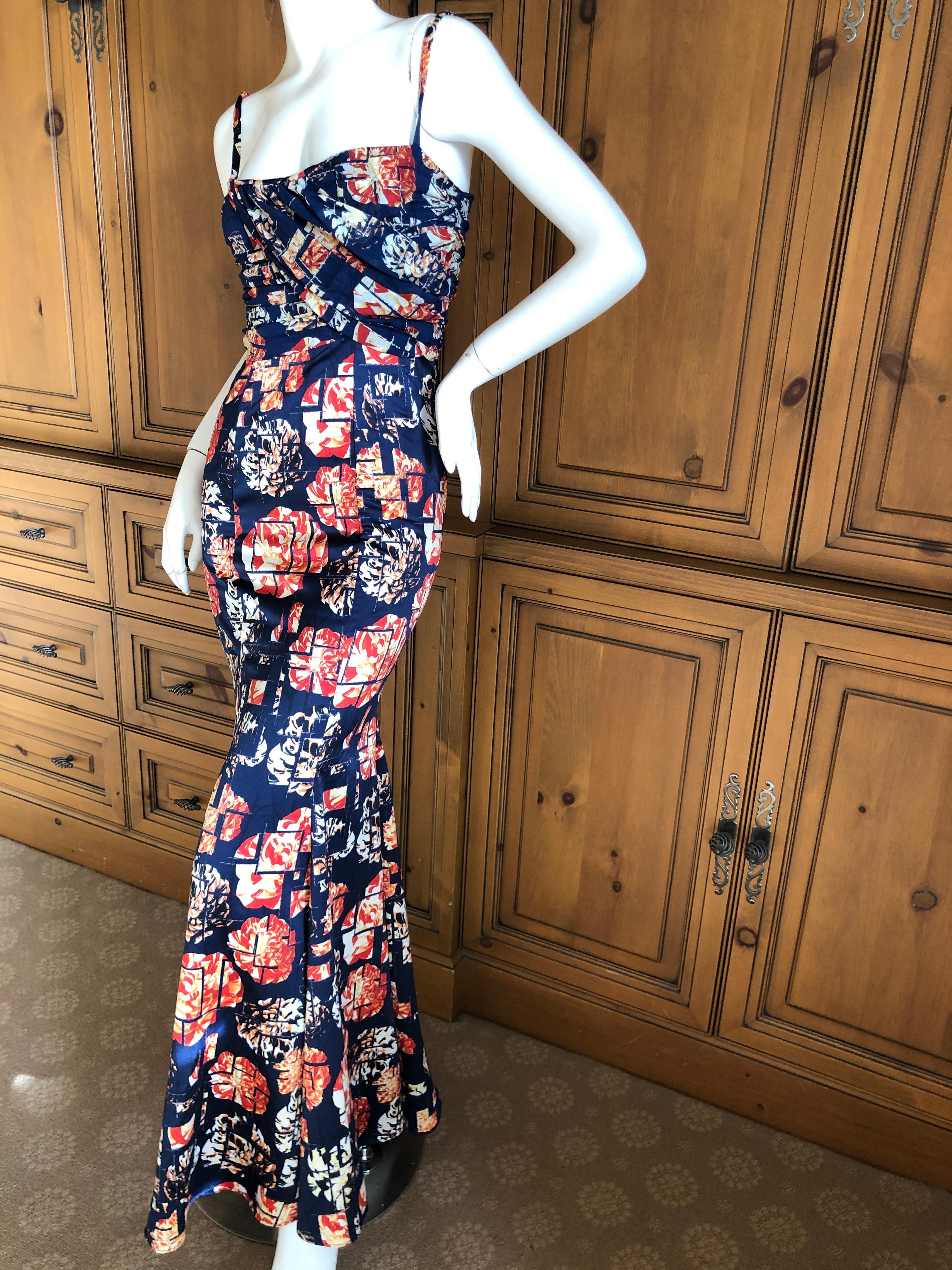 Roberto Cavalli for Just Cavalli  Vintage Floral Evening Dress
Size 40, but runs small.
Bust 34