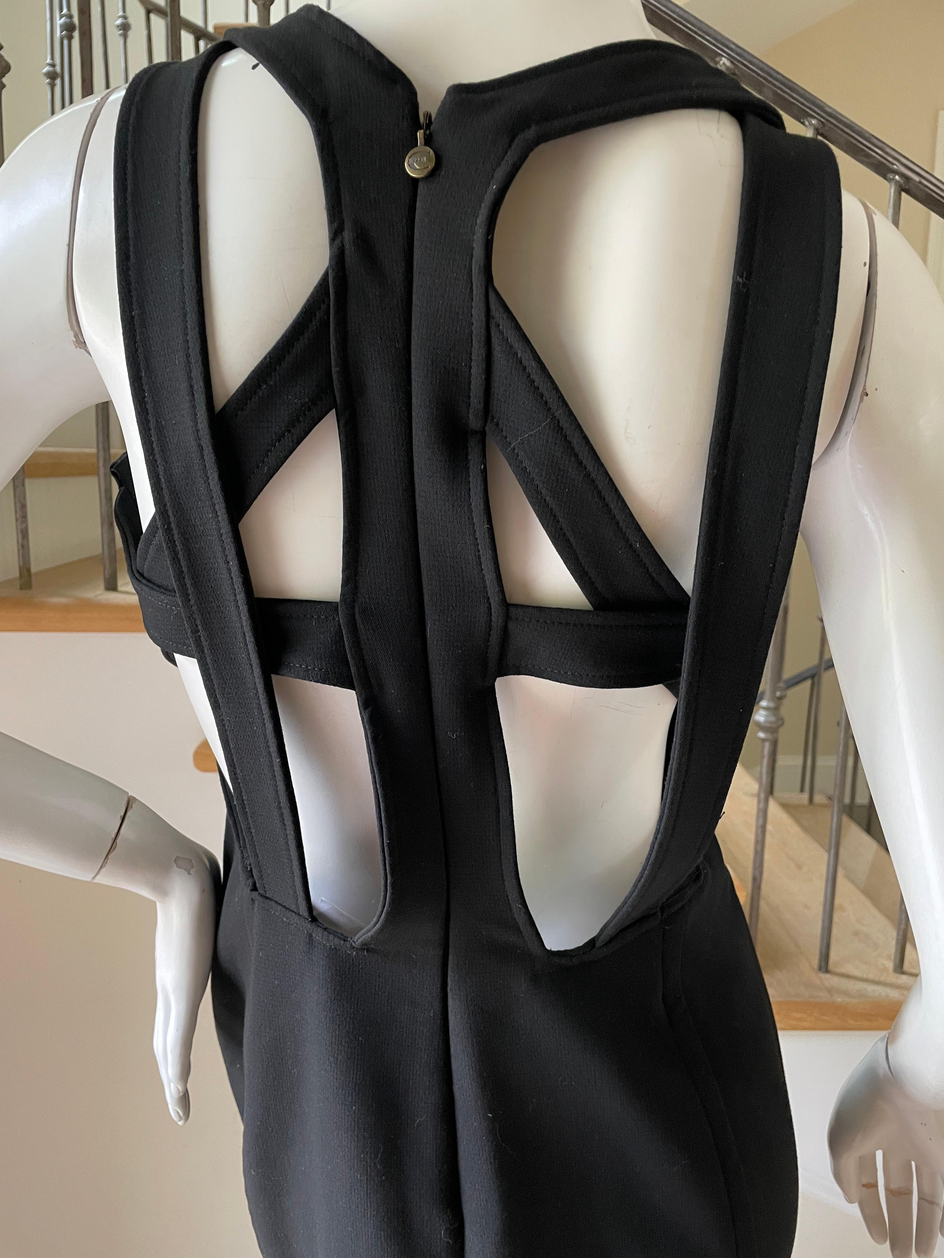 Roberto Cavalli for Just Cavalli Vintage Little Black Dress w Bondage Strap Back In Excellent Condition For Sale In Cloverdale, CA