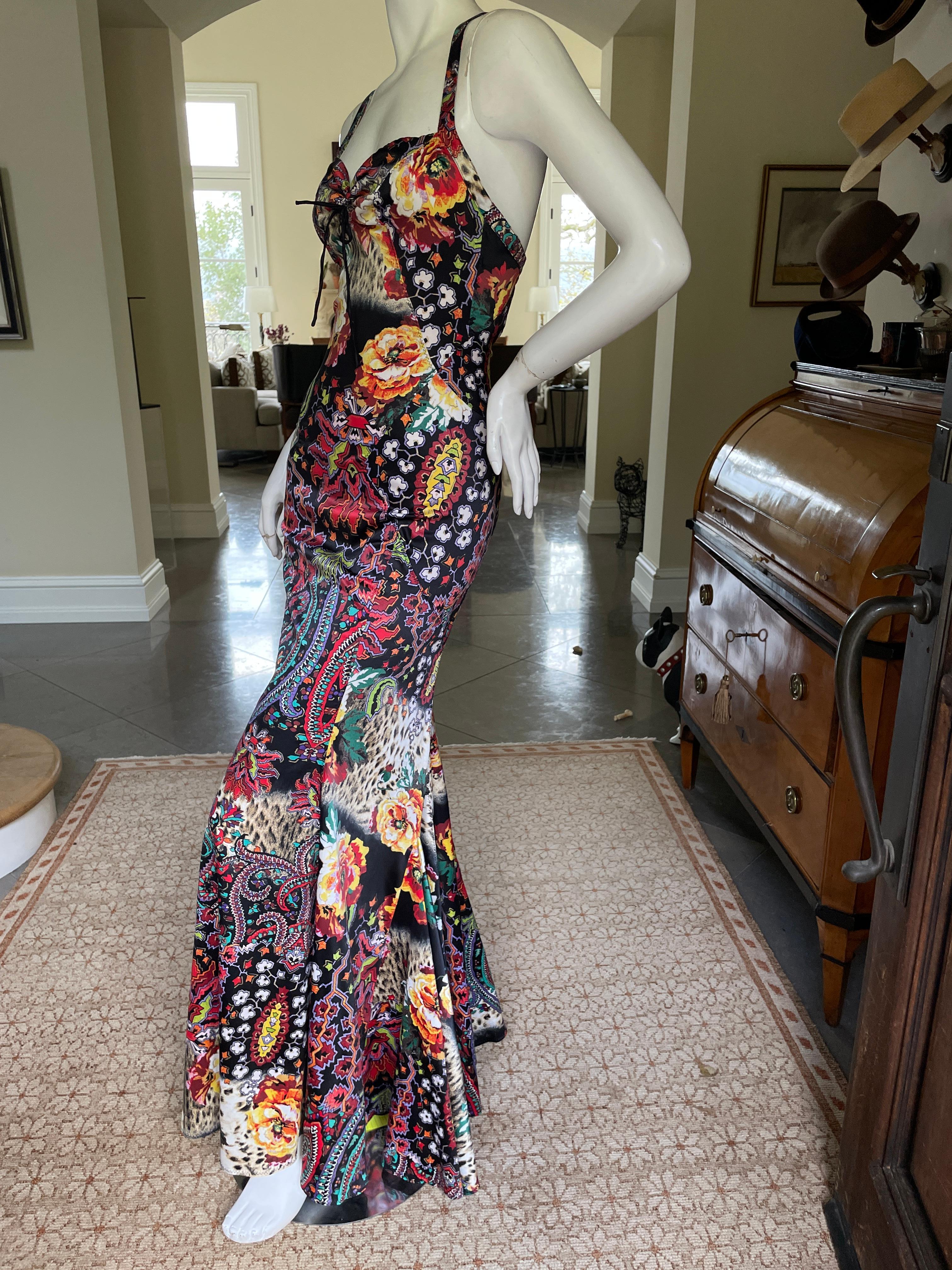 Gray Roberto Cavalli for Just Cavalli Vintage Mermaid Dress with Fishtail Back  For Sale