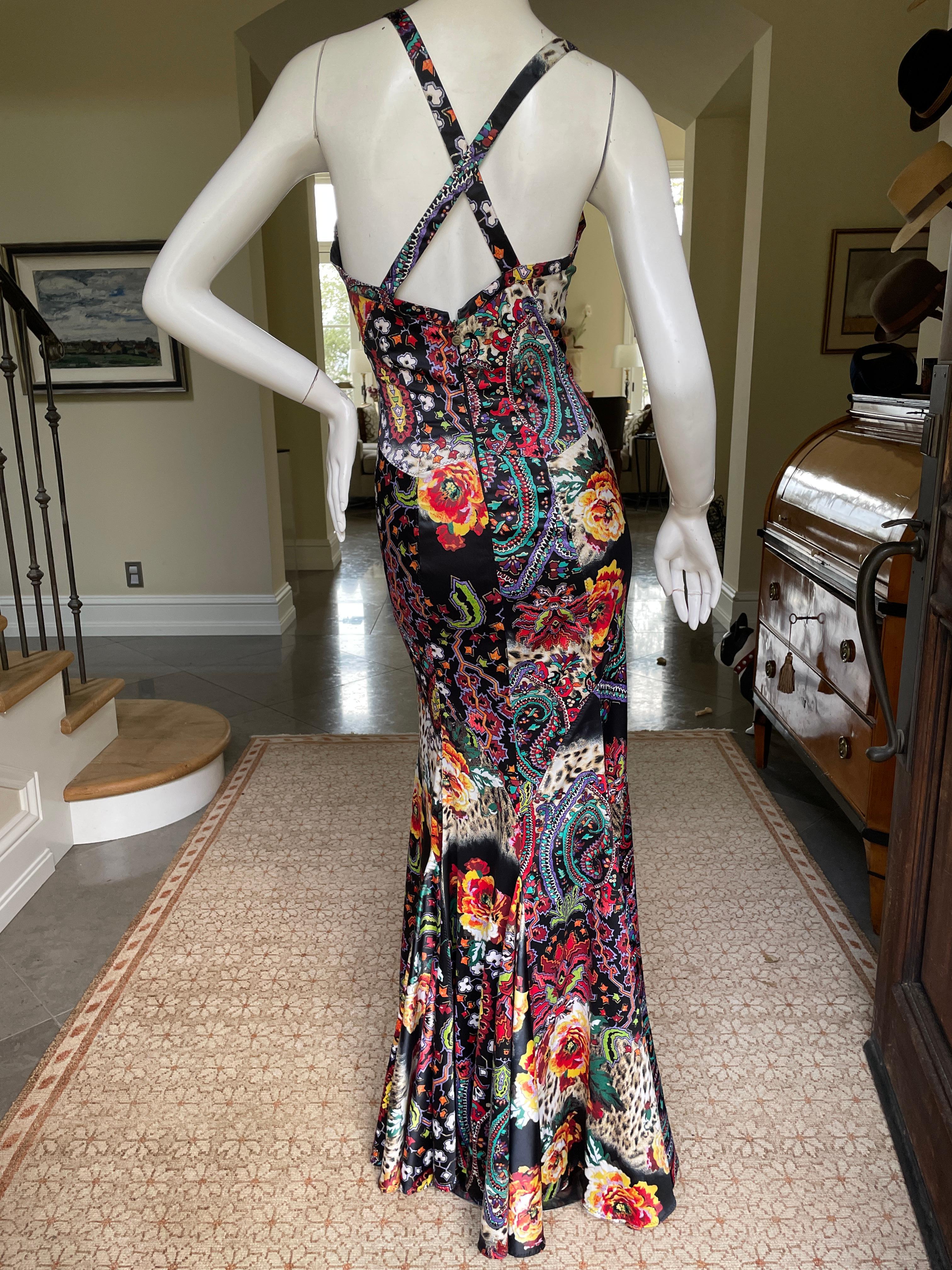 Roberto Cavalli for Just Cavalli Vintage Mermaid Dress with Fishtail Back  For Sale 1