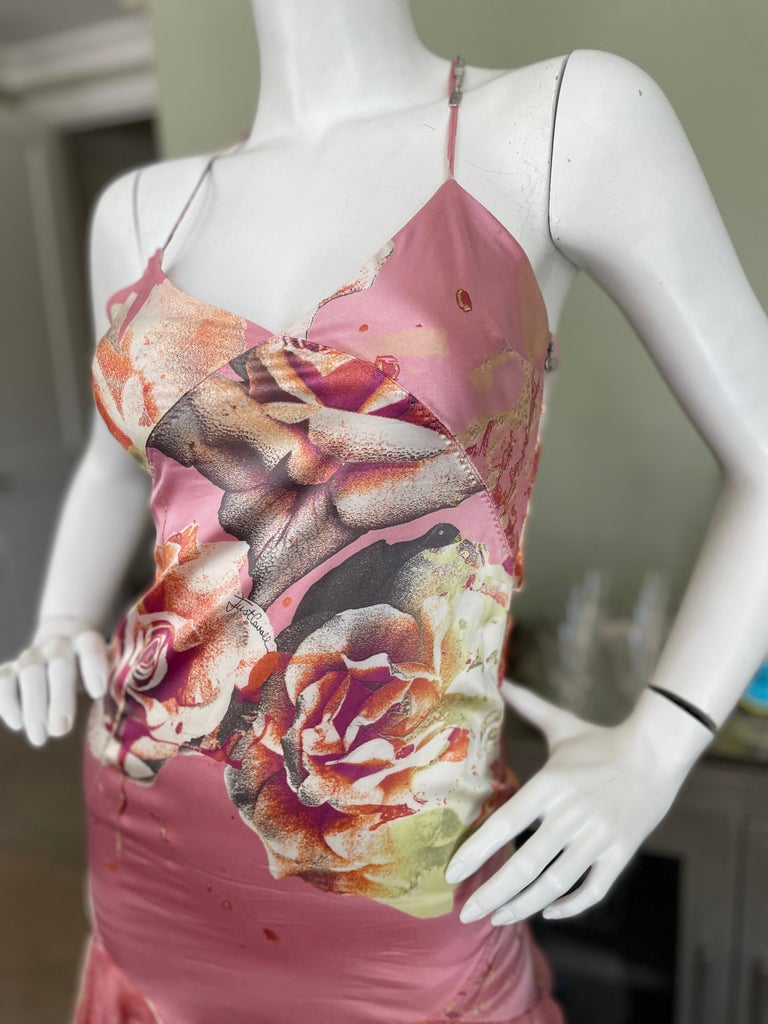 ROBERTO CAVALLI Size 8 Fuchsia Satin Silk Sheath Cocktail Dress