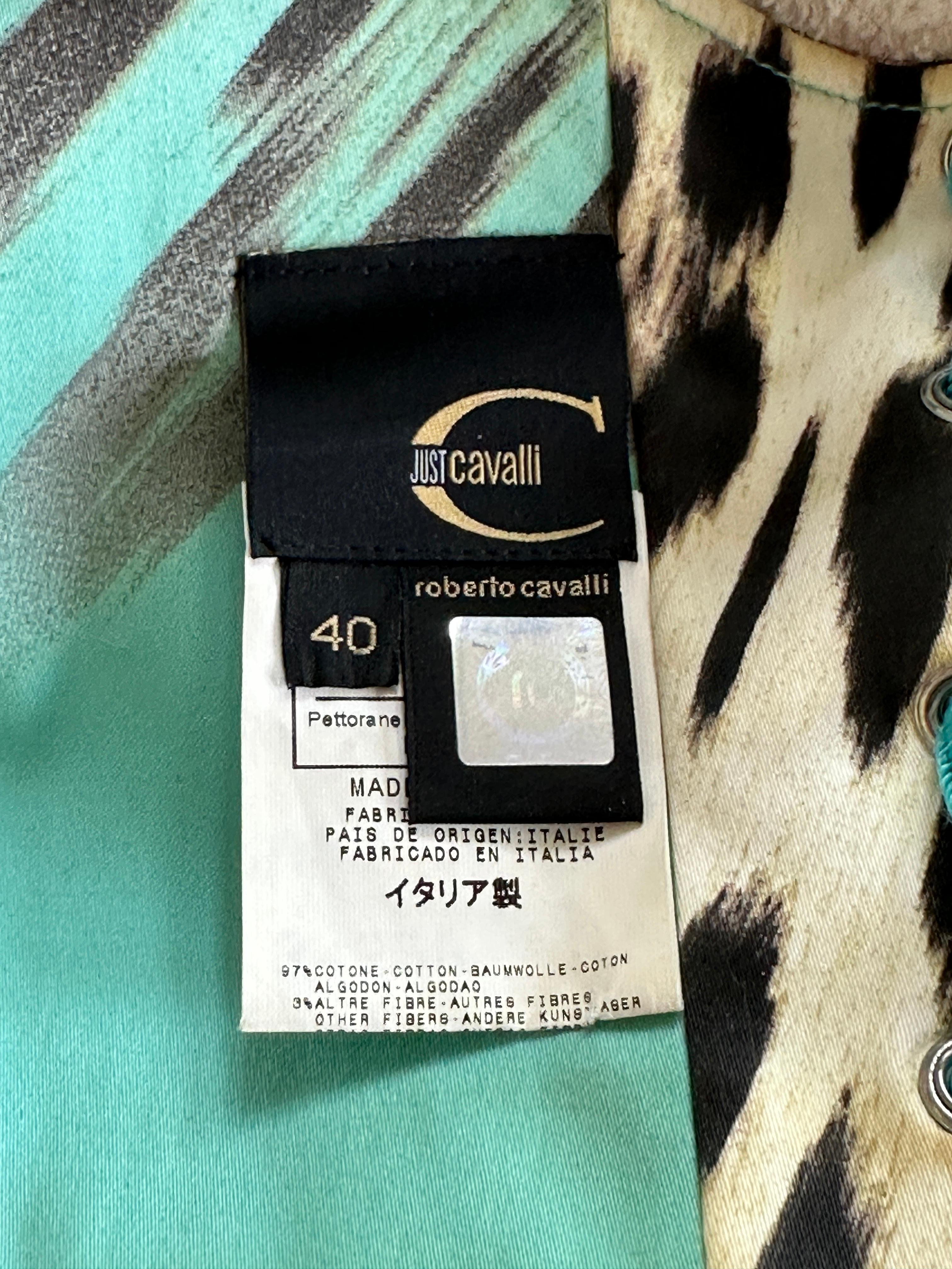 Roberto Cavalli for Just Cavalli Zebra Print Corset with Lace Up Details  For Sale 7