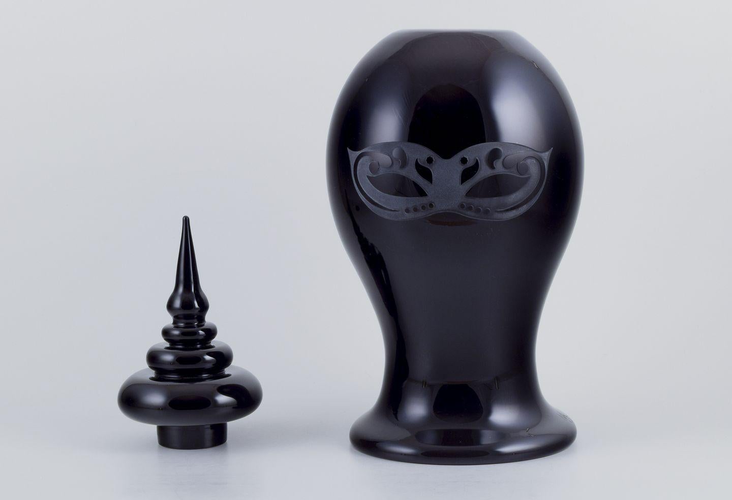PRE-OWNED GOODS ARE EXEMPT FROM IMPORT TARIFFS FOR U.S., UK, AUSTRALIAN & CANADIAN CUSTOMERS.   
THEREFORE, NO IMPORT TARIFFS WILL BE APPLICABLE TO YOUR PURCHASE. 

Roberto Cavalli for Murano,
Floor vase made of black art glass.
Heavy, high-quality
