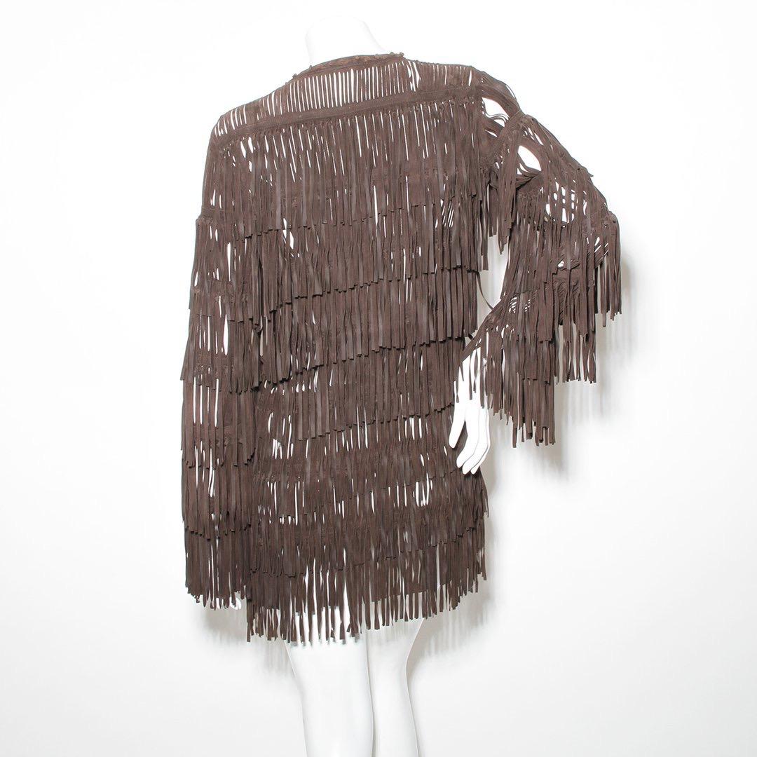 Black Roberto Cavalli Fringe Jacket 