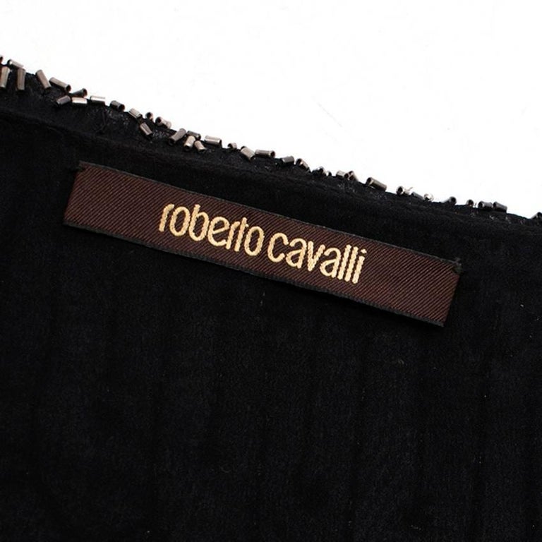 Roberto Cavalli Fringed Beaded Silk-chiffon Jacket (Size: US 4/XS) For ...