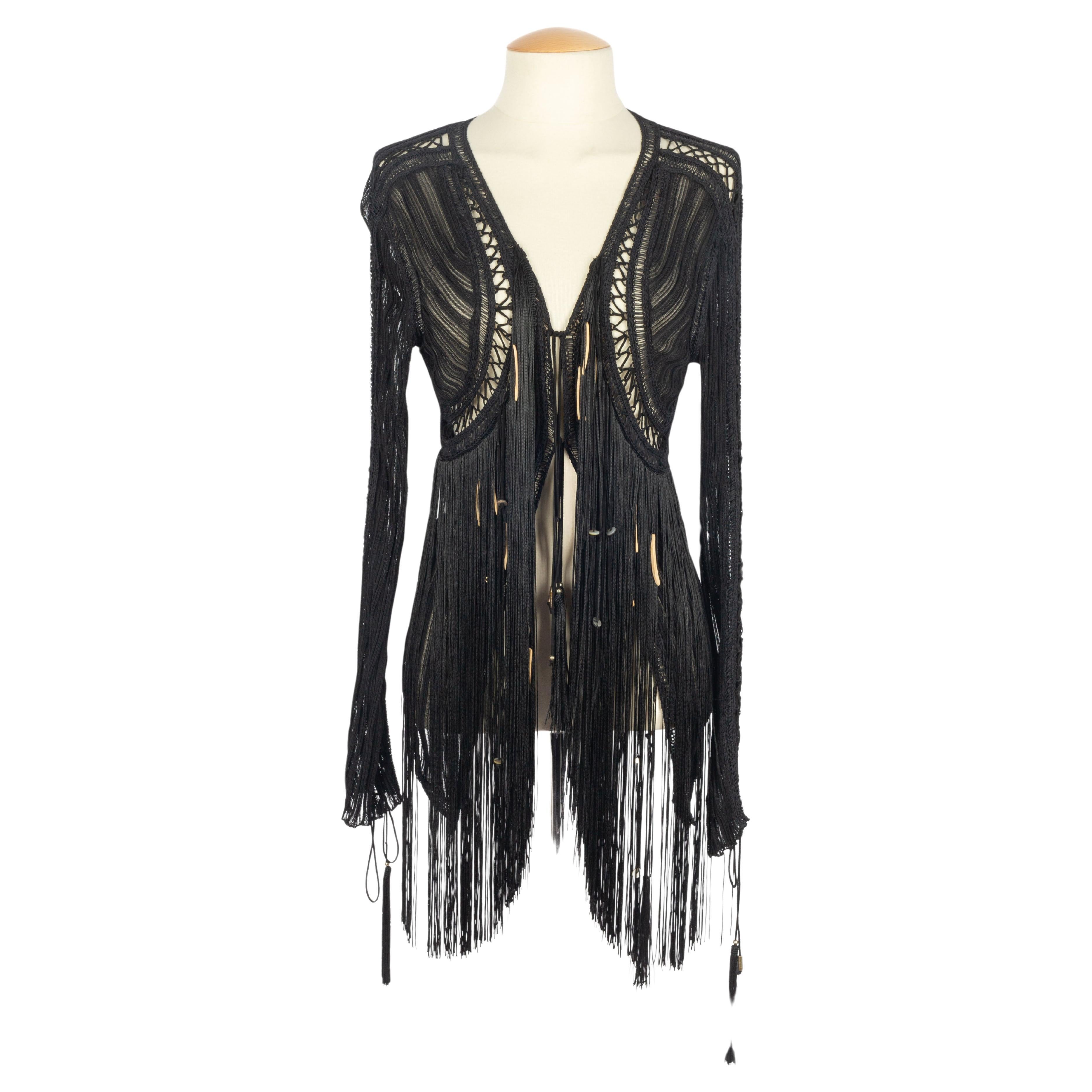 Roberto Cavalli fringed jacket For Sale