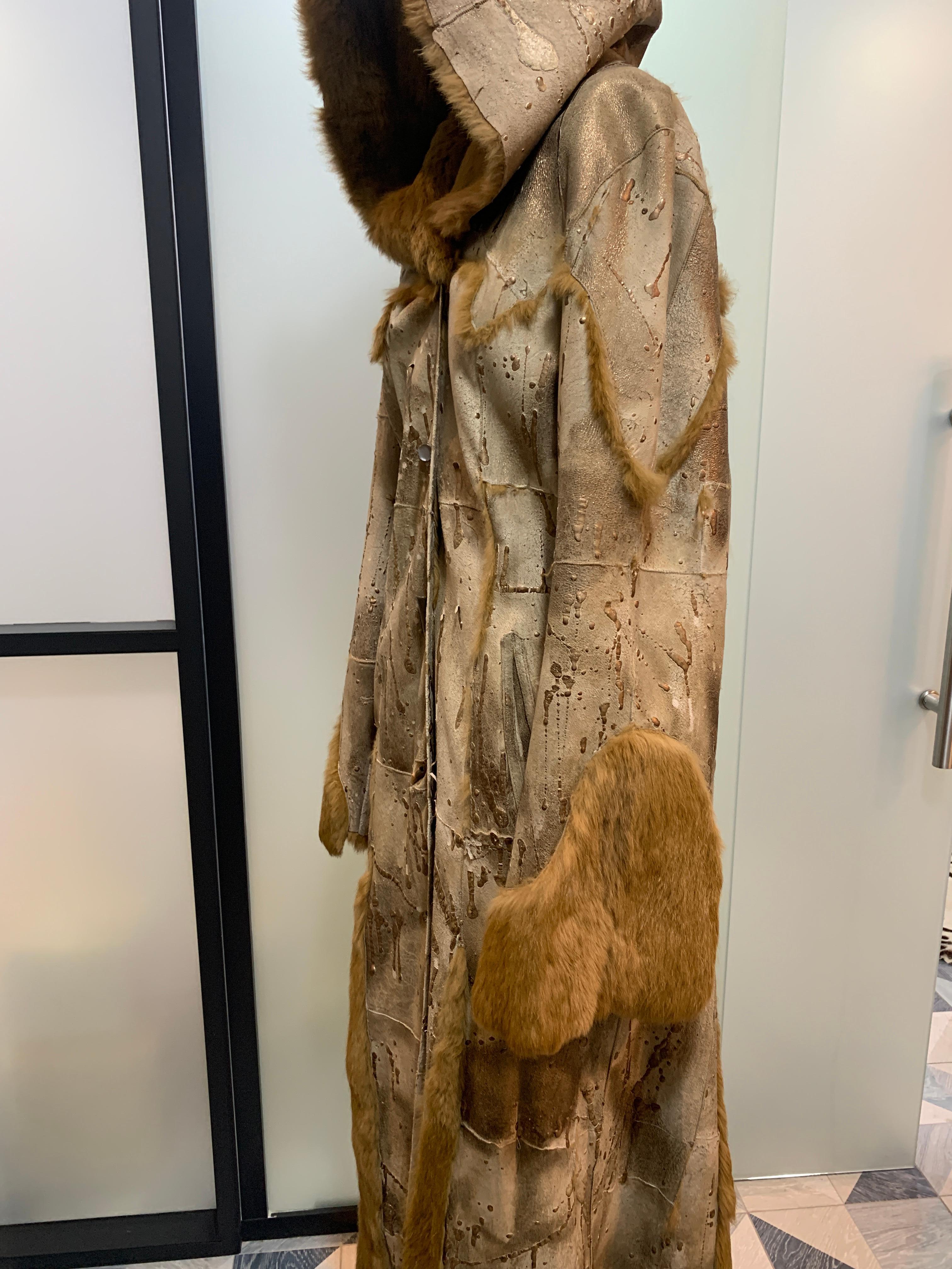 Roberto Cavalli Full-Length fur Sheepskin coat double-sided 1990s vintage For Sale 8