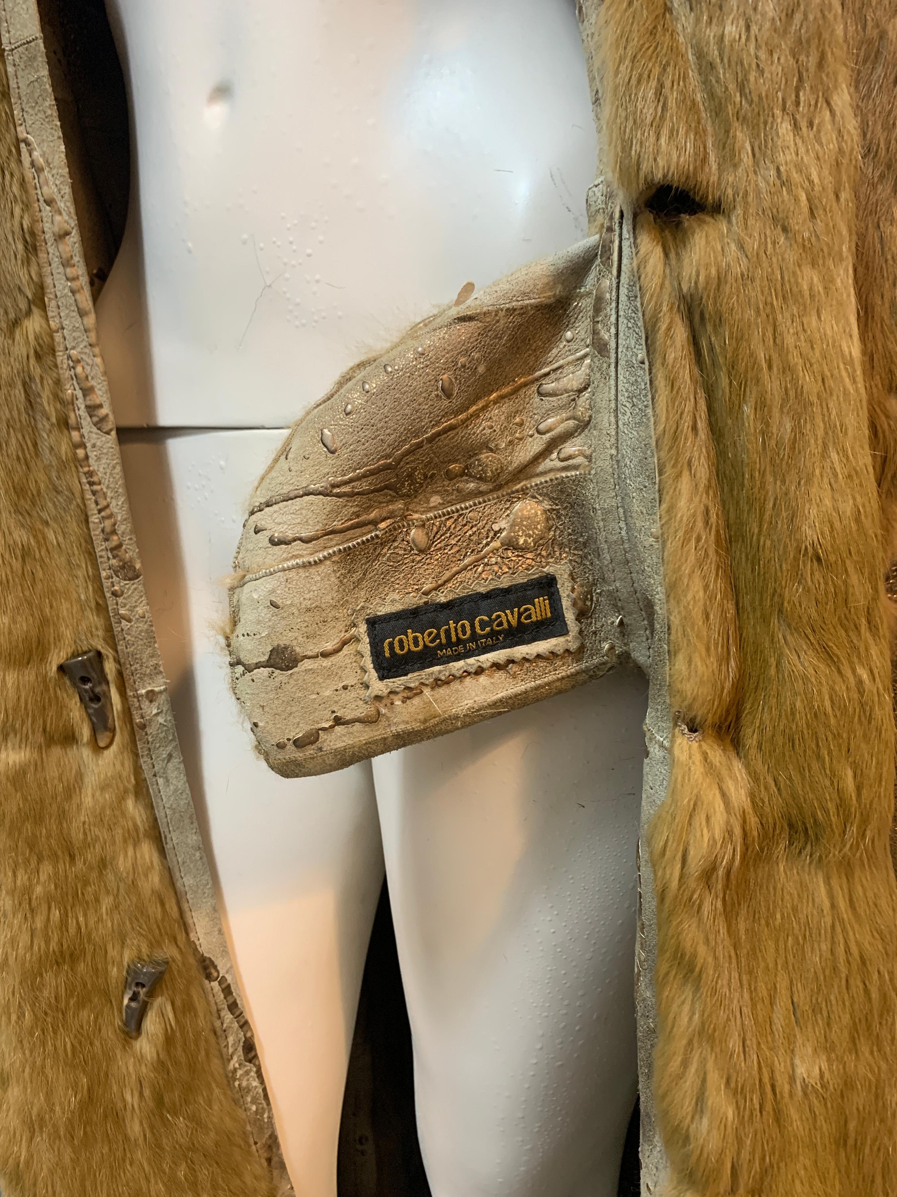 Roberto Cavalli Full-Length fur Sheepskin coat double-sided 1990s vintage For Sale 10