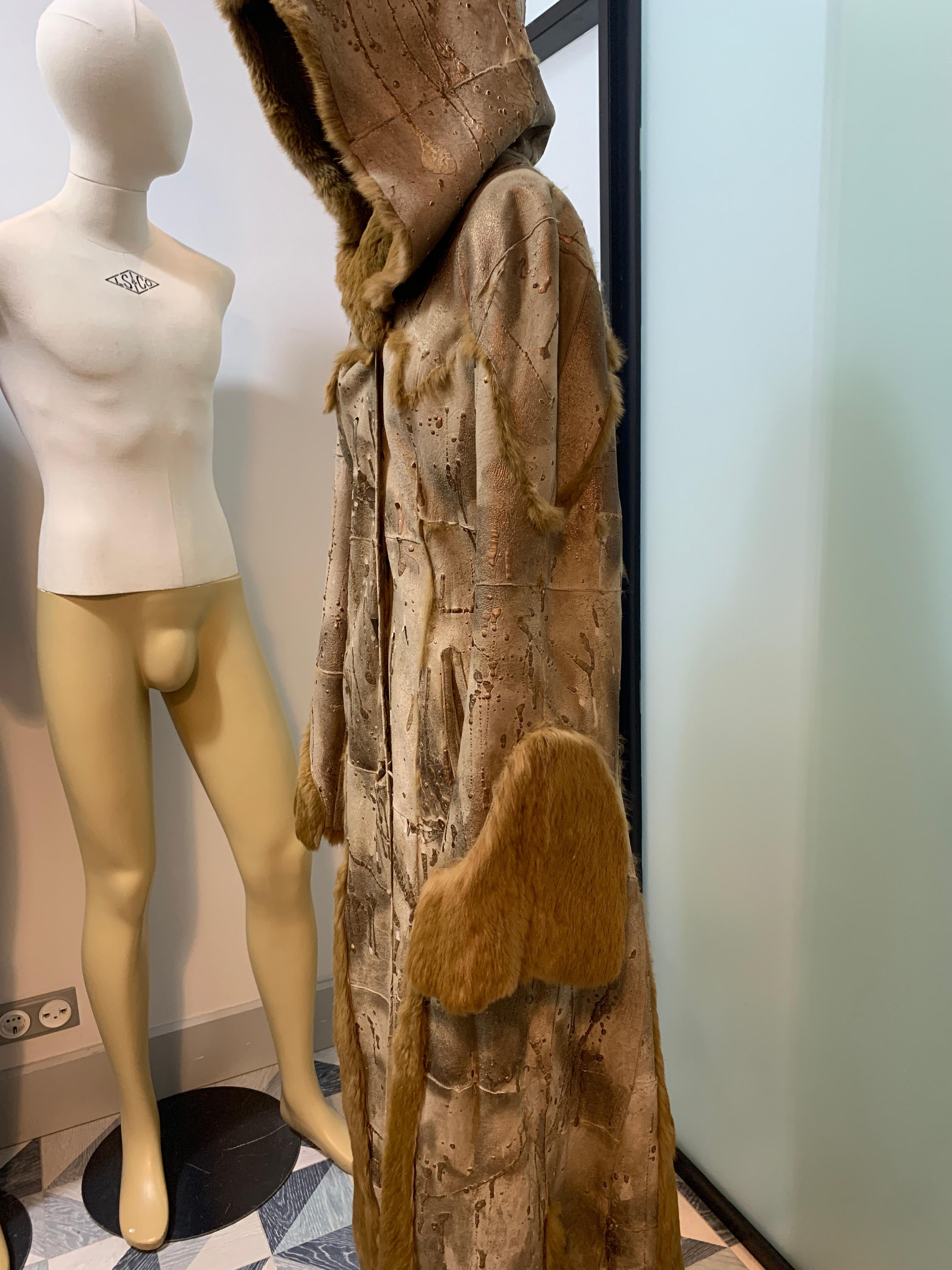 Roberto Cavalli Full-Length fur Sheepskin coat double-sided 1990s vintage In Good Condition For Sale In Алматинский Почтамт, KZ