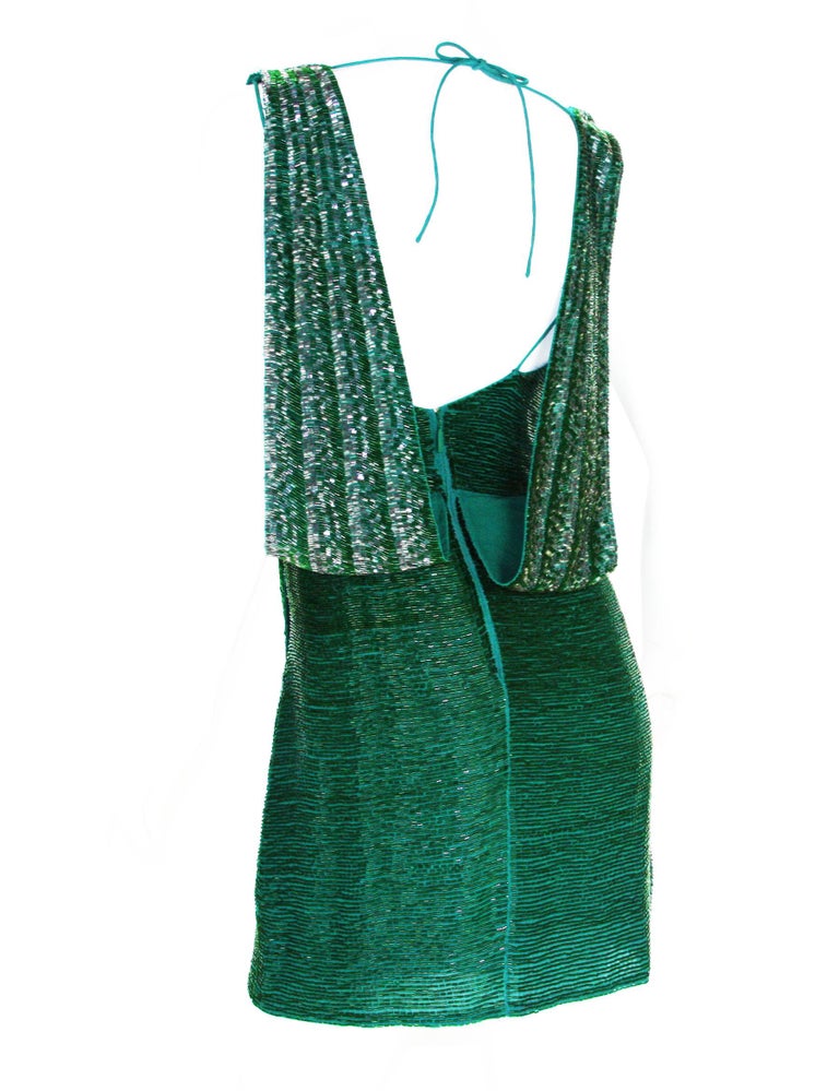green beaded mini dress Lyrena Strapless Beaded Mini Dress Green main image 0