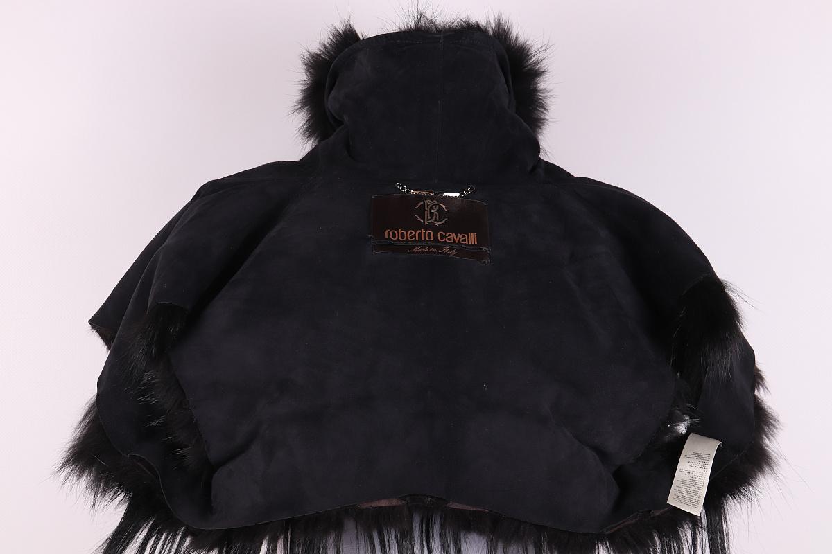 Nero Mantella di pelliccia Roberto Cavalli in vendita