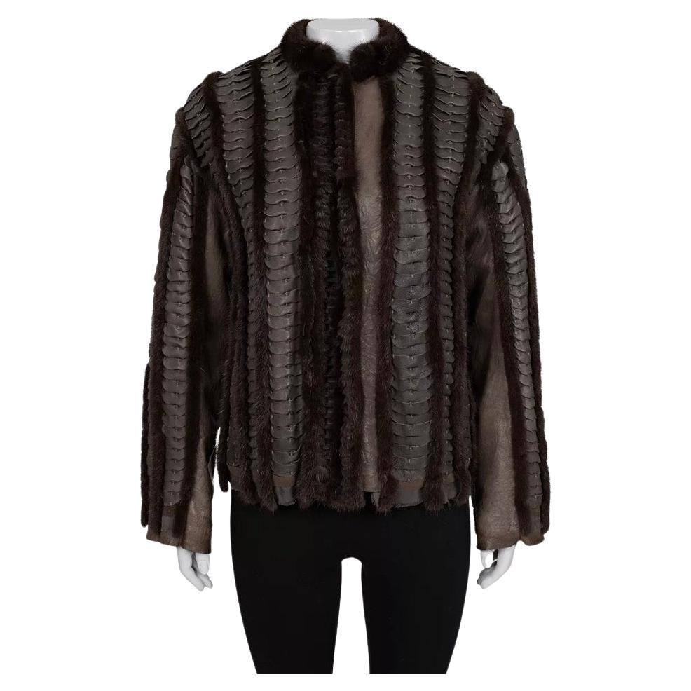 Roberto Cavalli Fur & Leather Straight-Cut Jacket - IT 40 / S