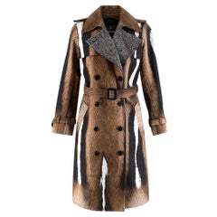 Roberto Cavalli Fur Print Trench Coat - Size US 4