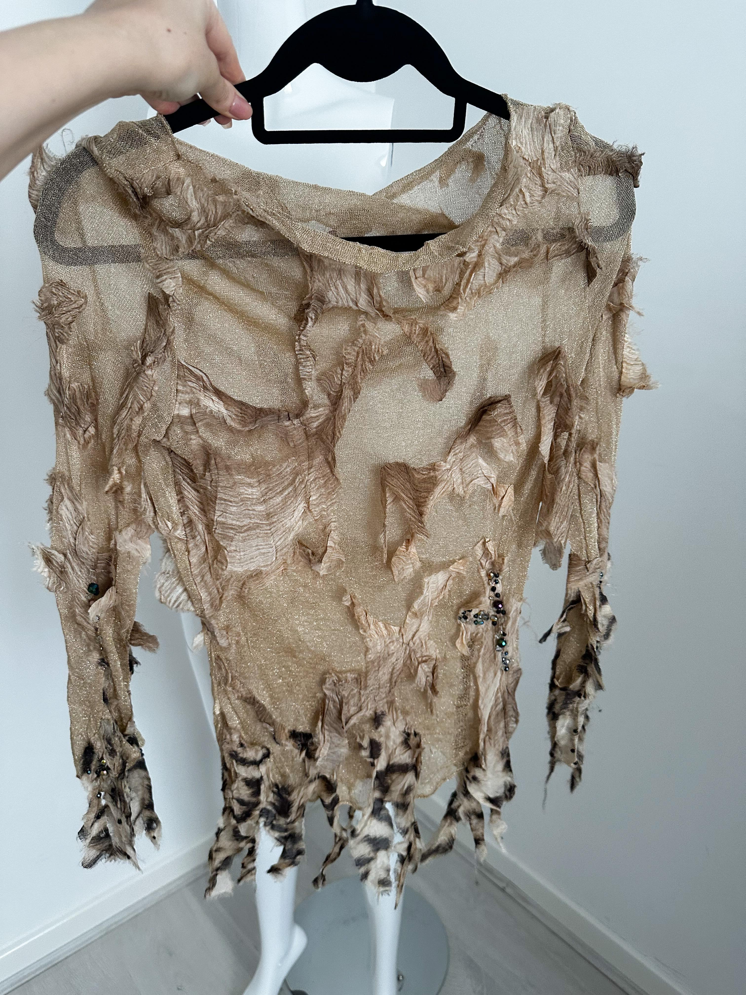 Women's Roberto Cavalli FW 2001 torn Sex and the City top For Sale