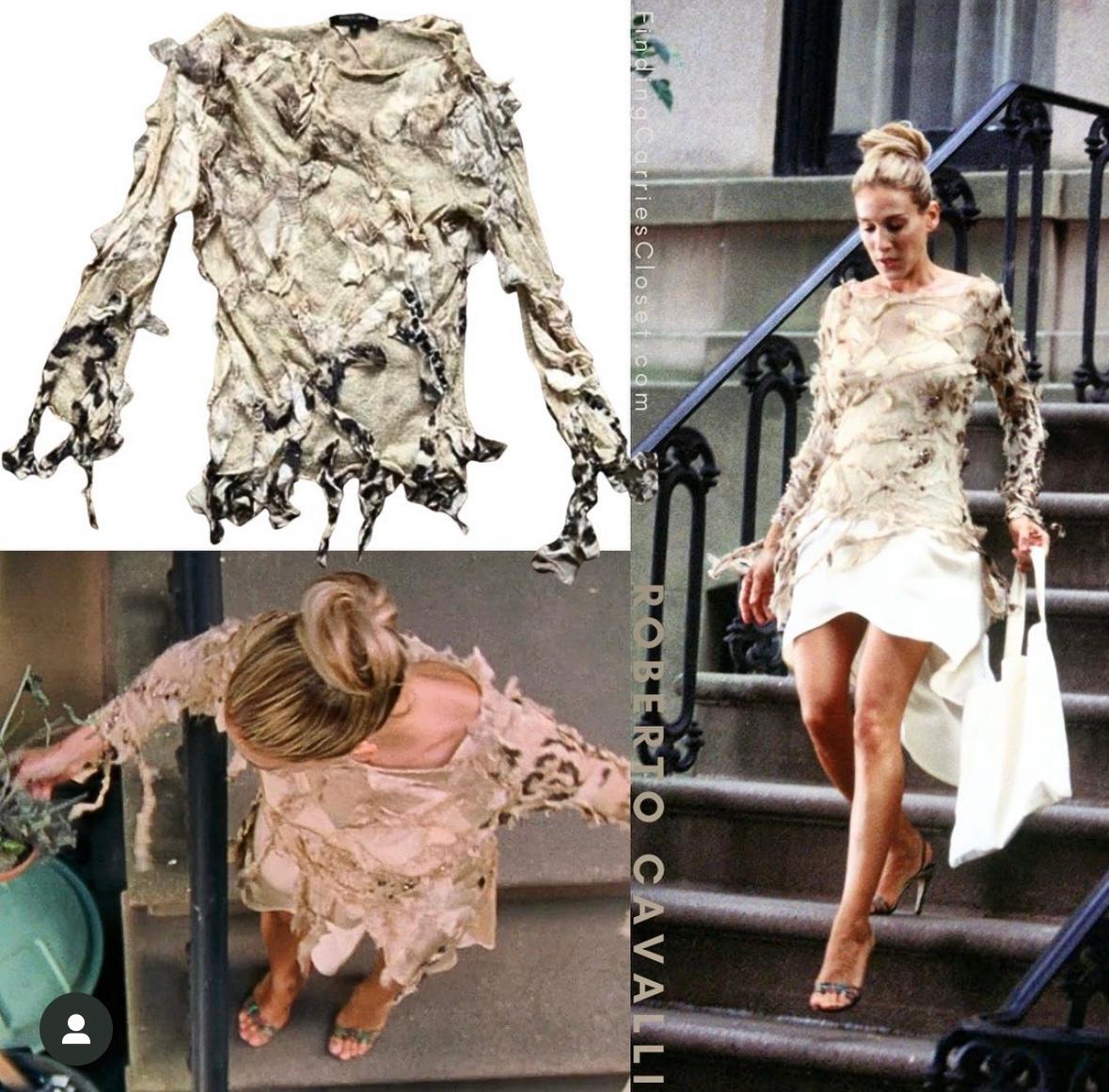 Roberto Cavalli FW 2001 torn Sex and the City top For Sale 1