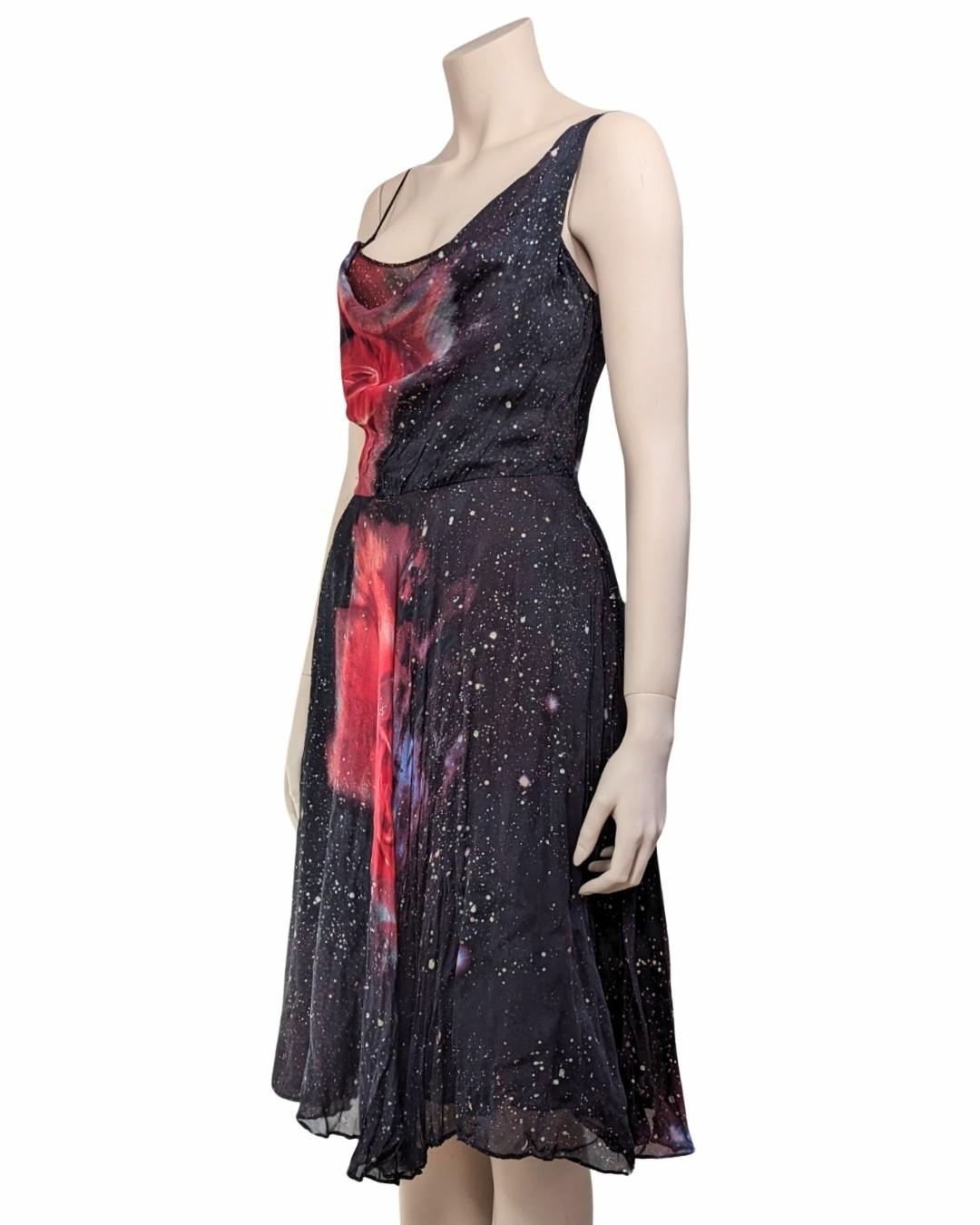 Roberto Cavalli Galaxy Print Silk Midi Dress 2