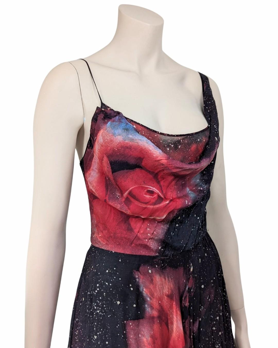 Roberto Cavalli Galaxy Print Silk Midi Dress 4