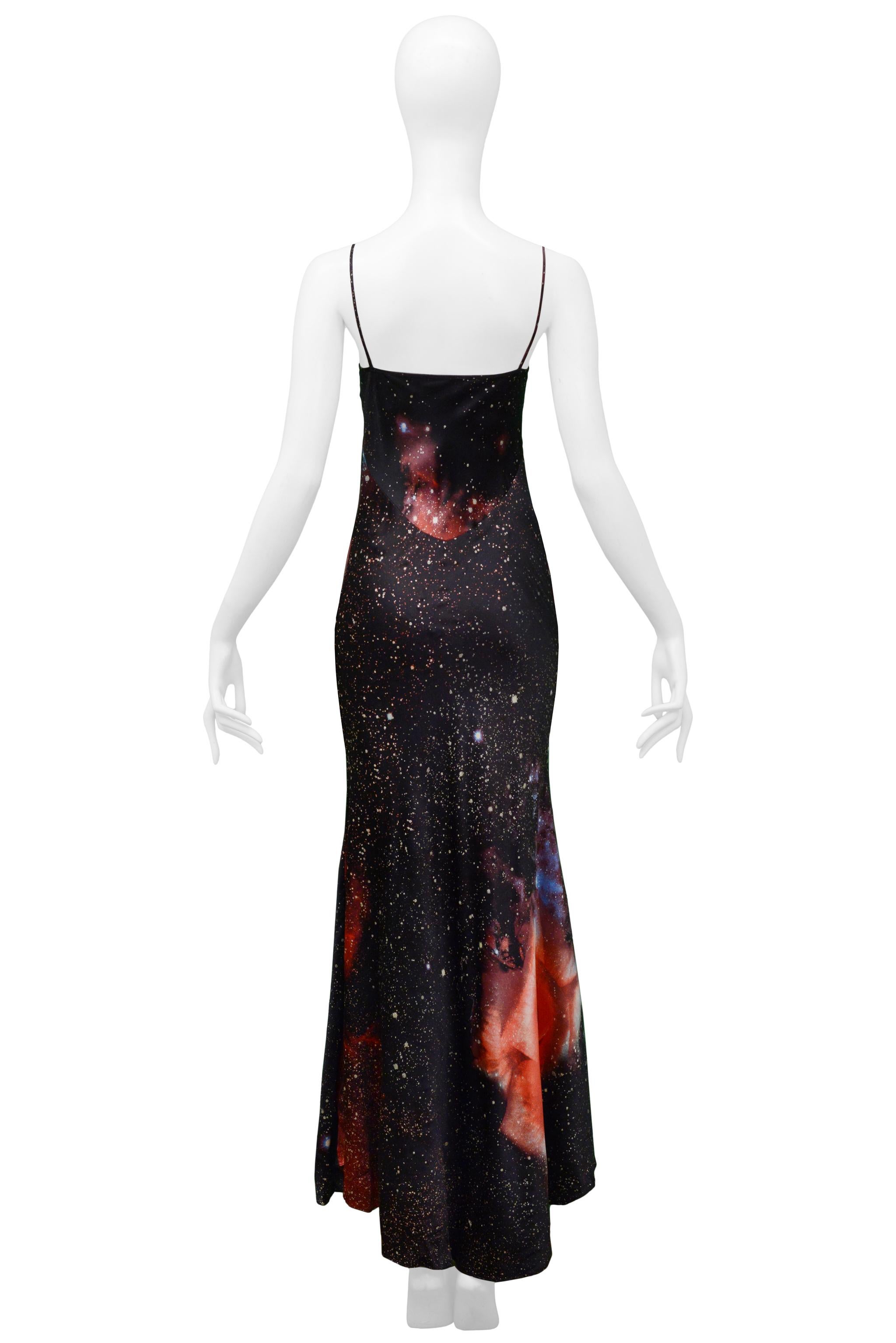 Roberto Cavalli Galaxie Druck Slip Kleid mit Glitter Damen